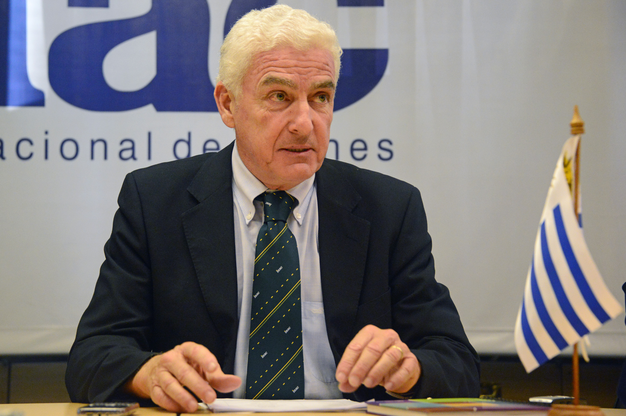 Presidente de INAC, Federico Stanham, en su presentación con la prensa
