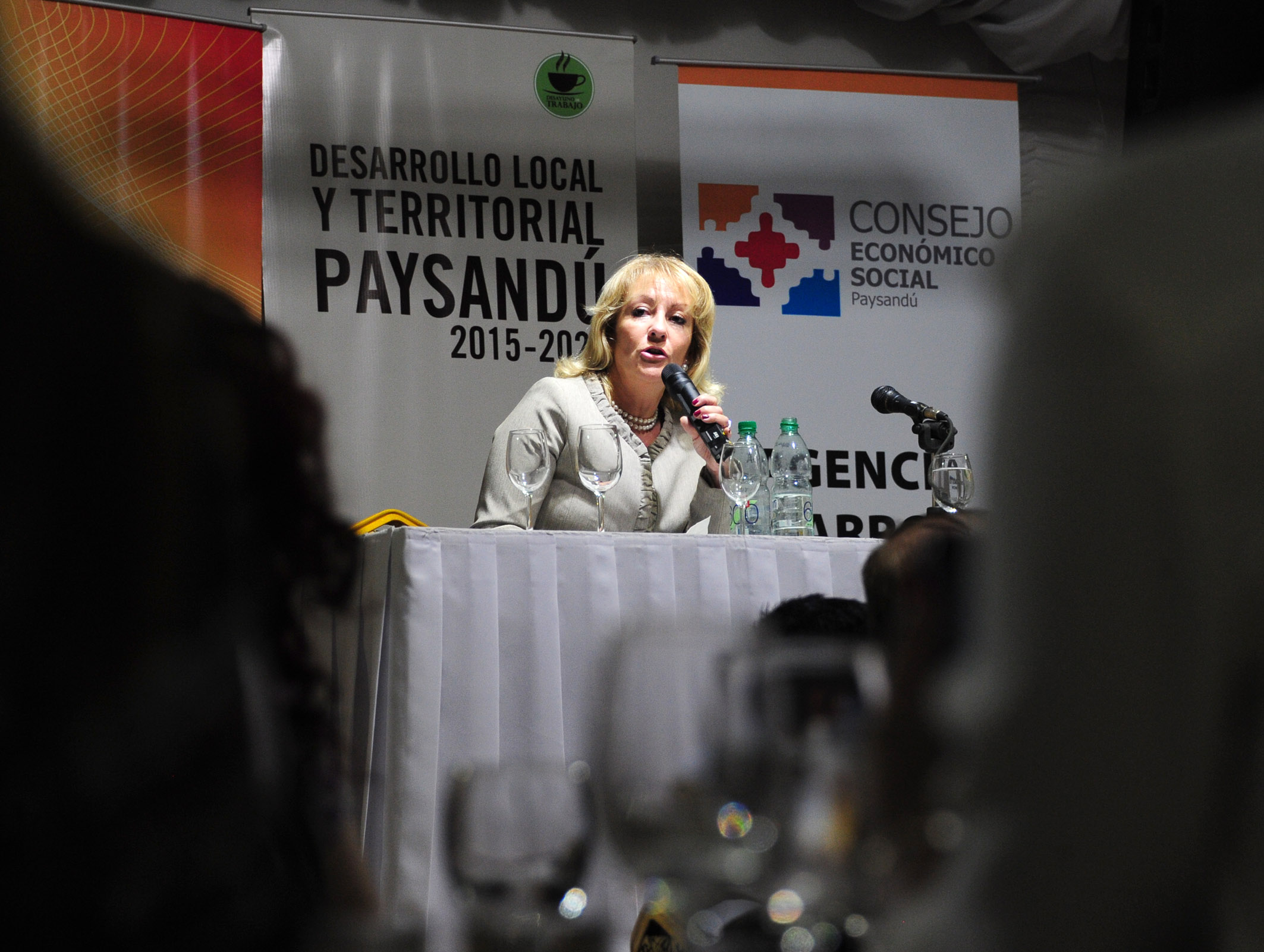 Ministra de Industria, Carolina Cosse disertando en el desayuno de trabajo
