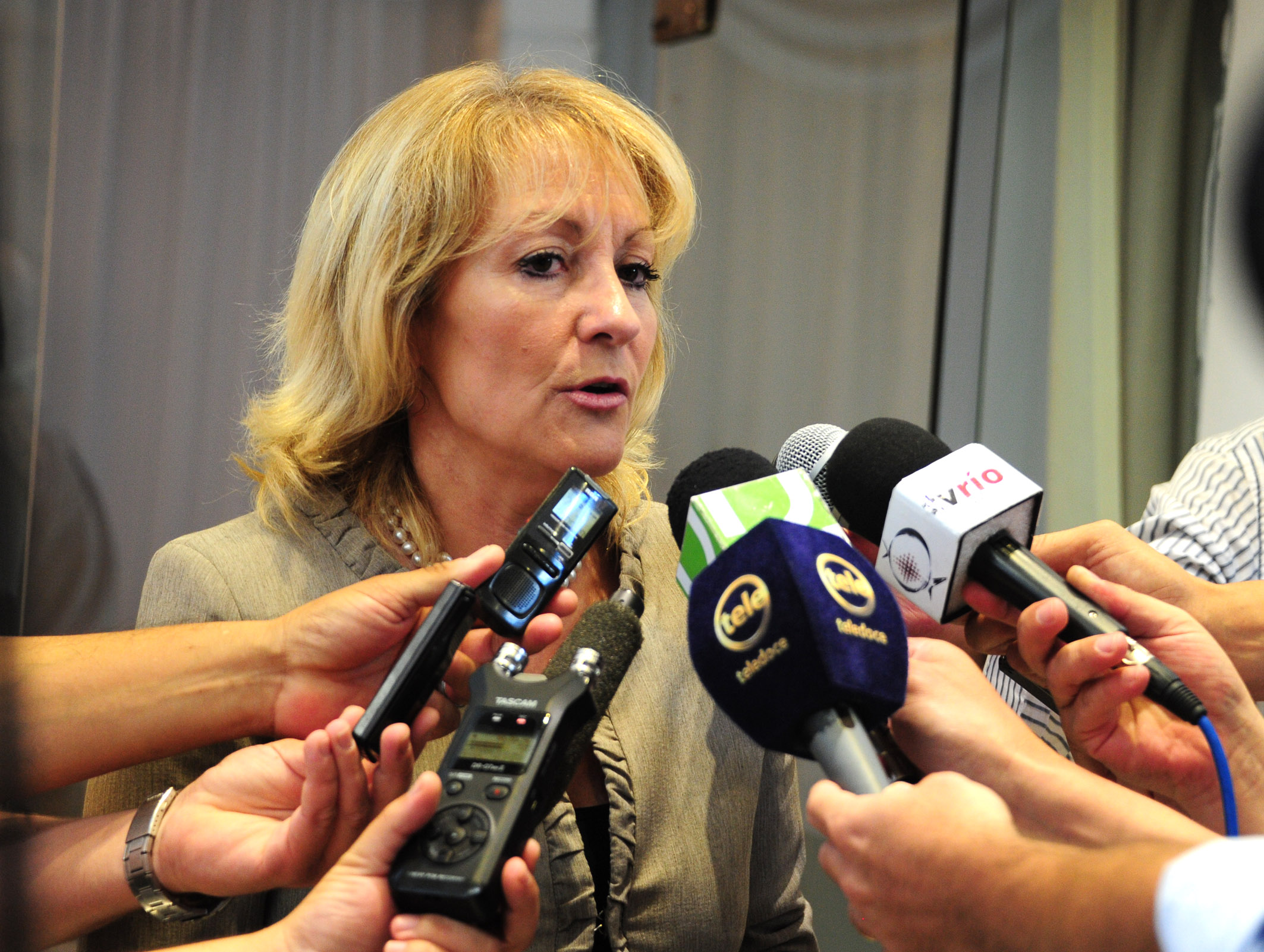 Ministra de Industria, Carolina Cosse en declaraciones a la prensa