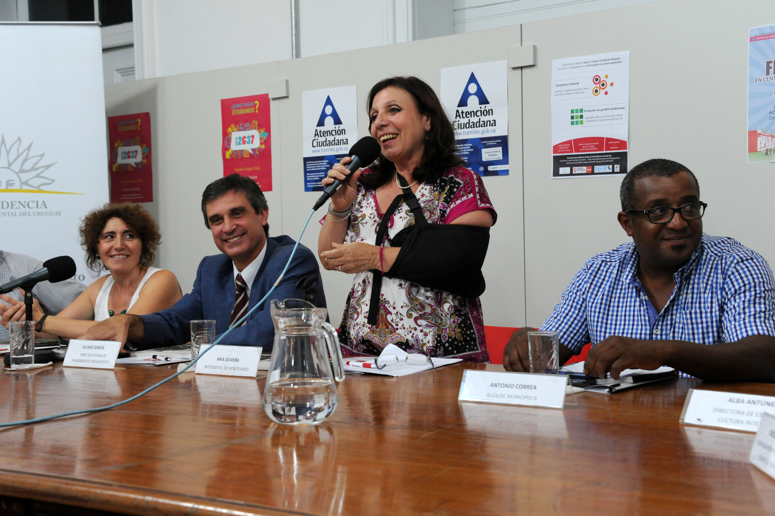 La intendenta de Montevideo, Ana Olivera, hace uso de la palabra.
