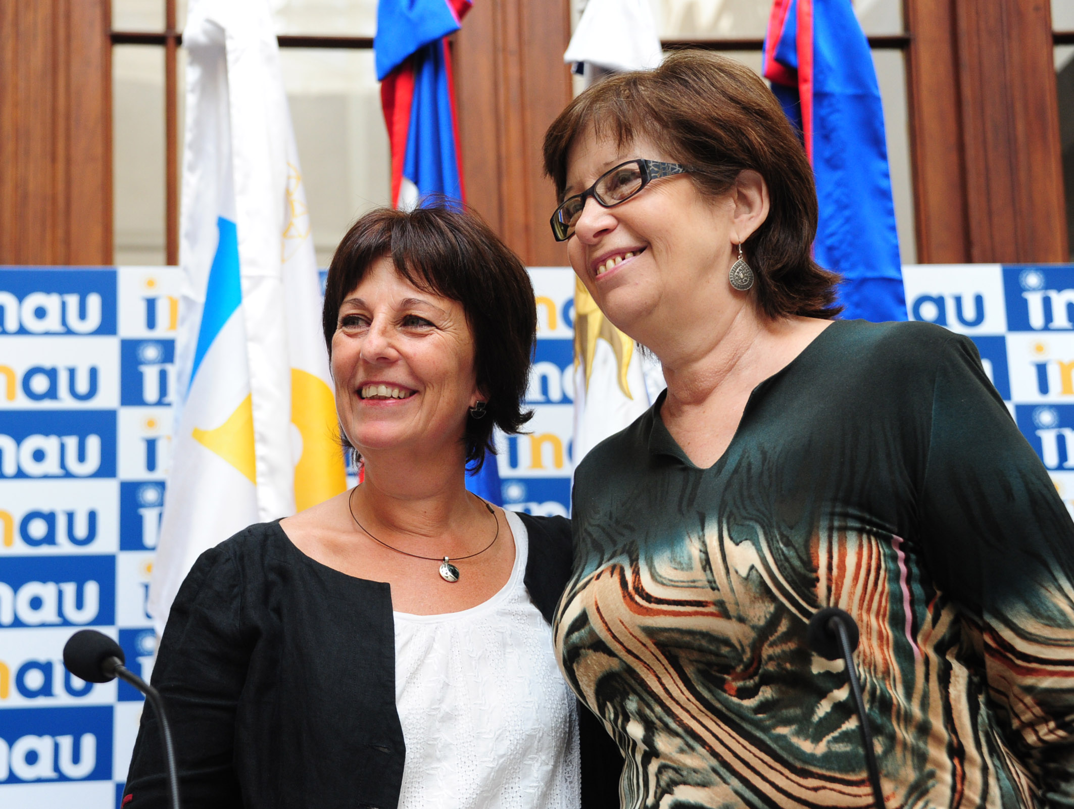 Presidenta del INAU, Marisa Lindner junto a la Ministra de Desarrollo Social, Marina Arismendi