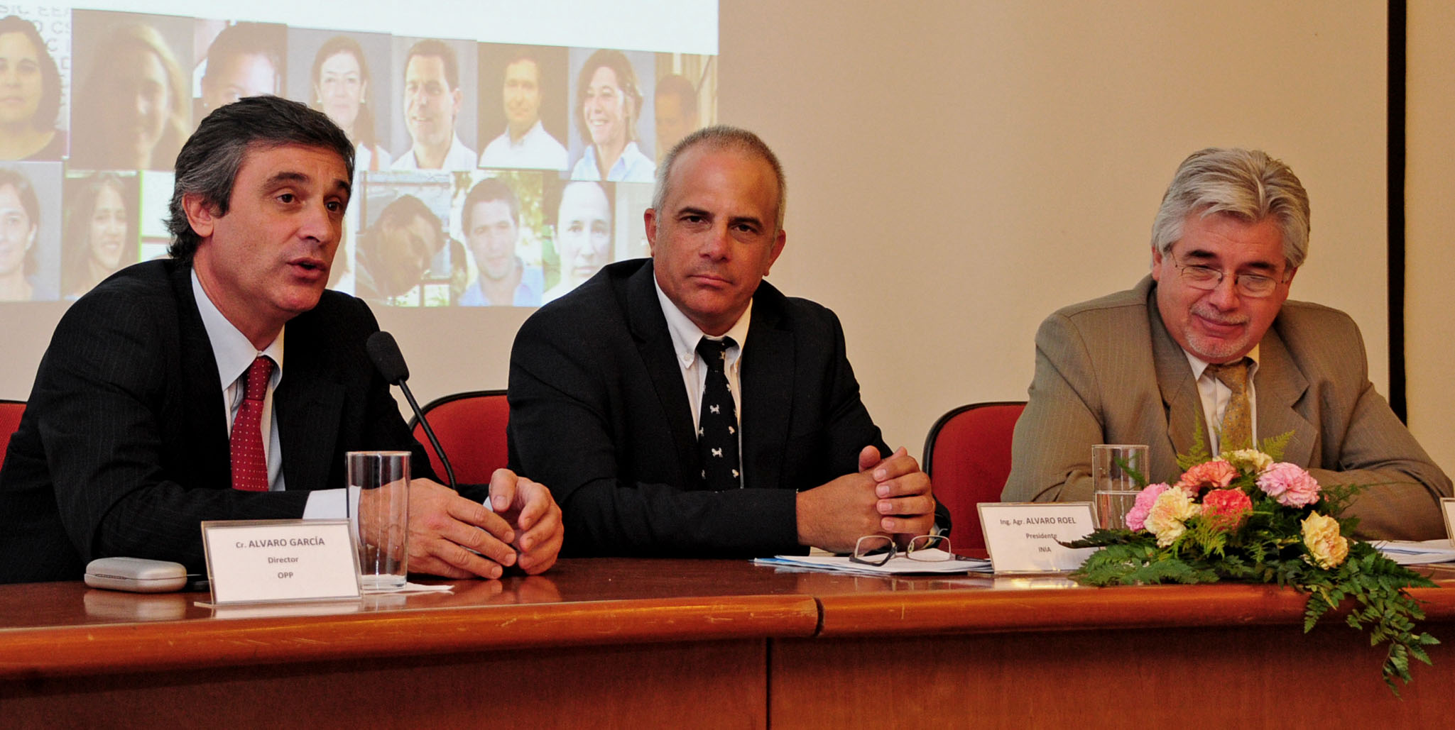 Álvaro García y Tabaré Aguerre en el lanzamiento de Red Nacional de Biotecnología Agrícola
