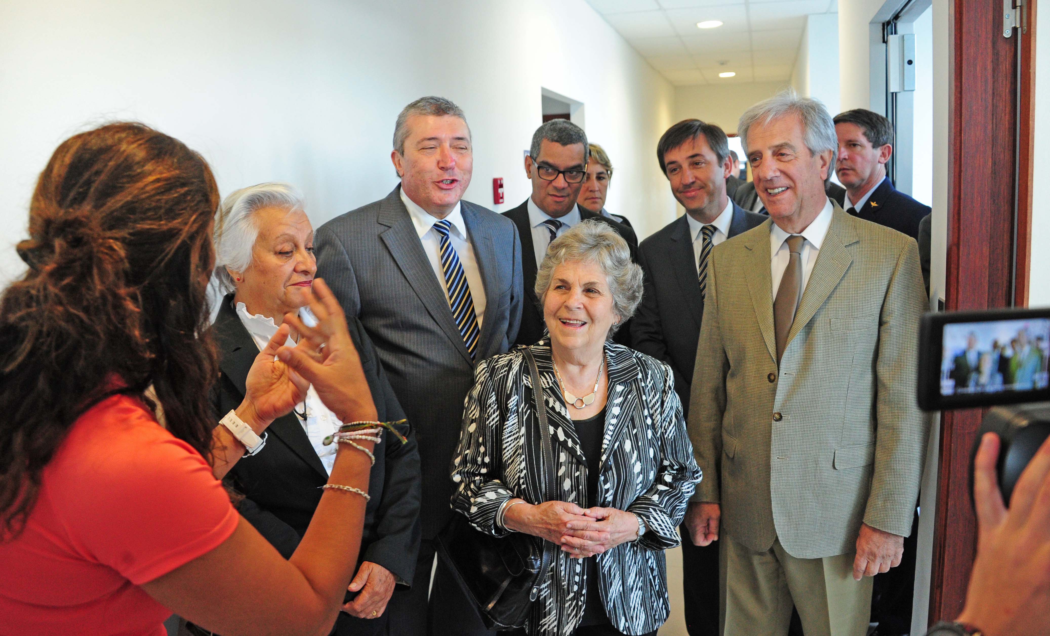 Presidente Tabaré Vázquez junto al presidente de CUTCSA Juan Salgado
