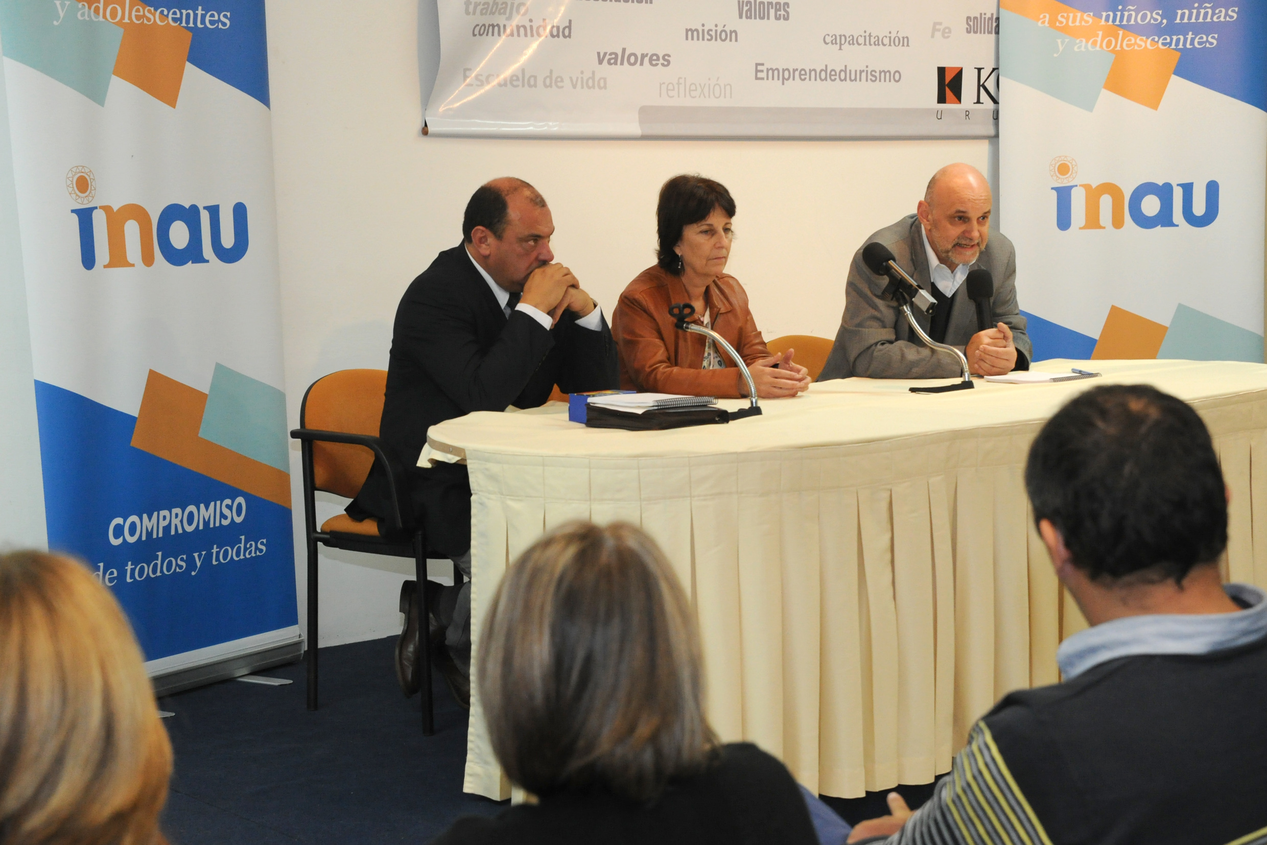 De INAU, director Dardo Rodríguez, presidenta Marisa Lindner, director Fernando Rodríguez.