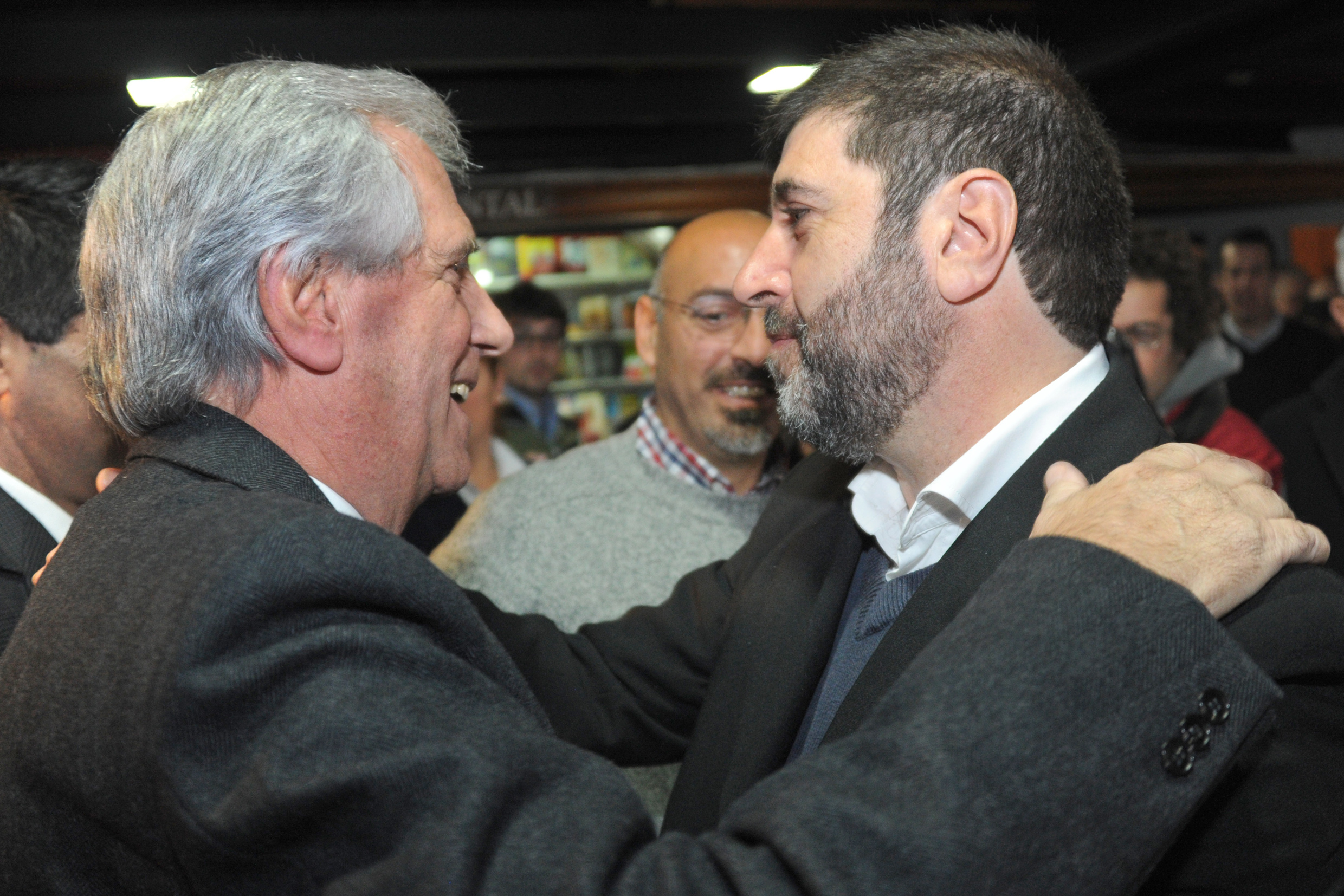 El Presidente de la República, Tabaré Vázquez, y el representante del PIT-CNT, Fernando Pereira.