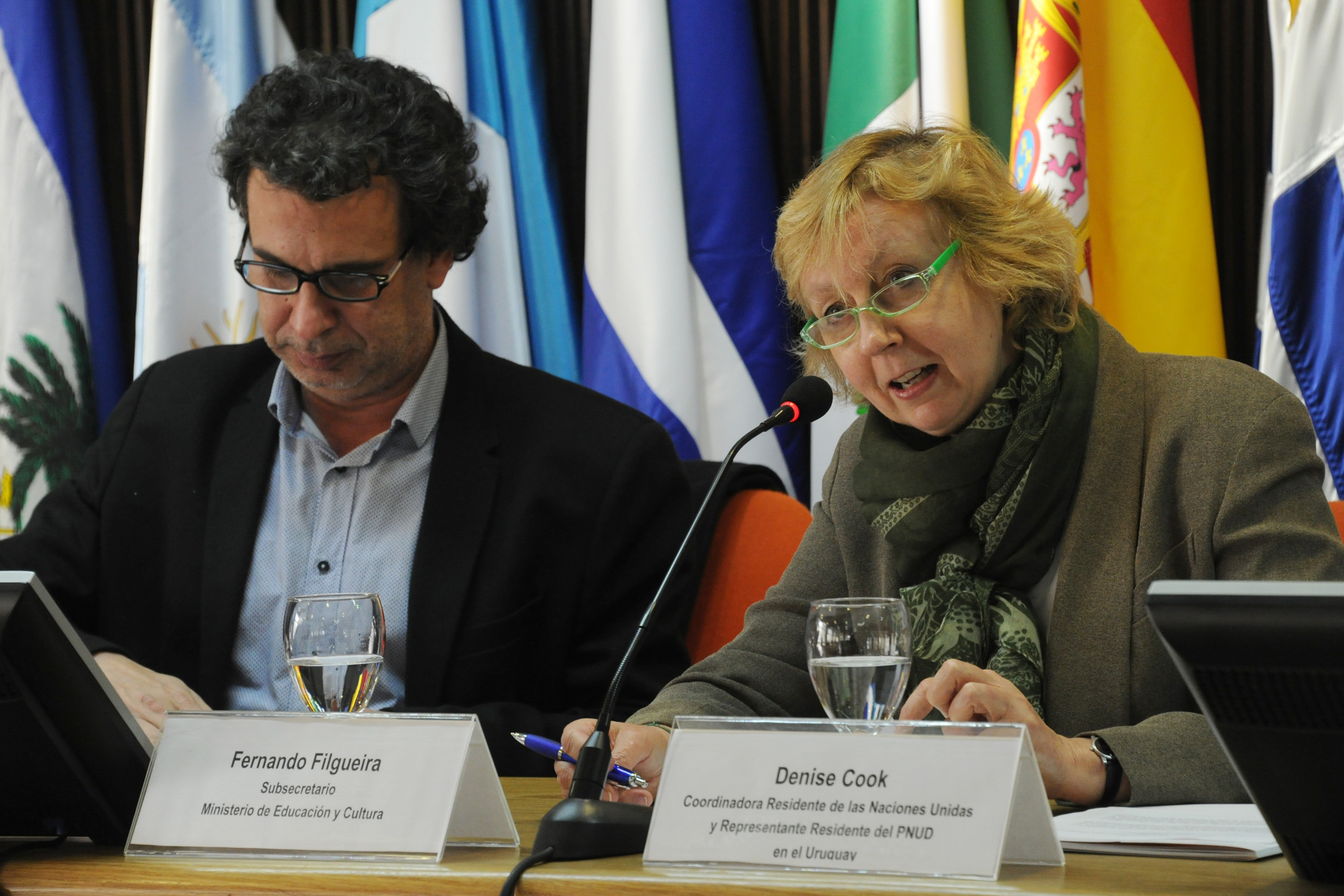 La representante residente del Programa Naciones Unidas para el Desarrollo (PNUD) en Uruguay, Denise Cook, hace uso de la palabra.