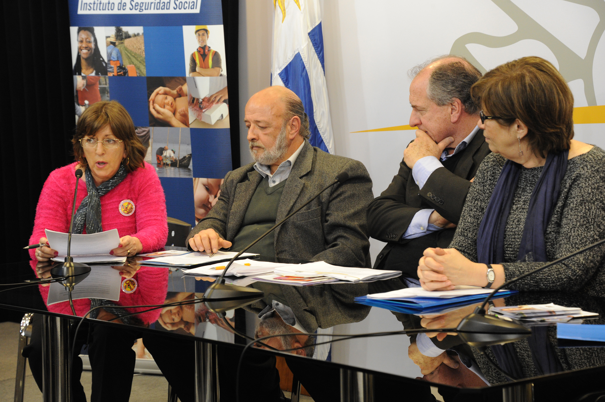 Lucía Gándara, representante de las Trabajadoras Domésticas, haciendo uso de la palabra
