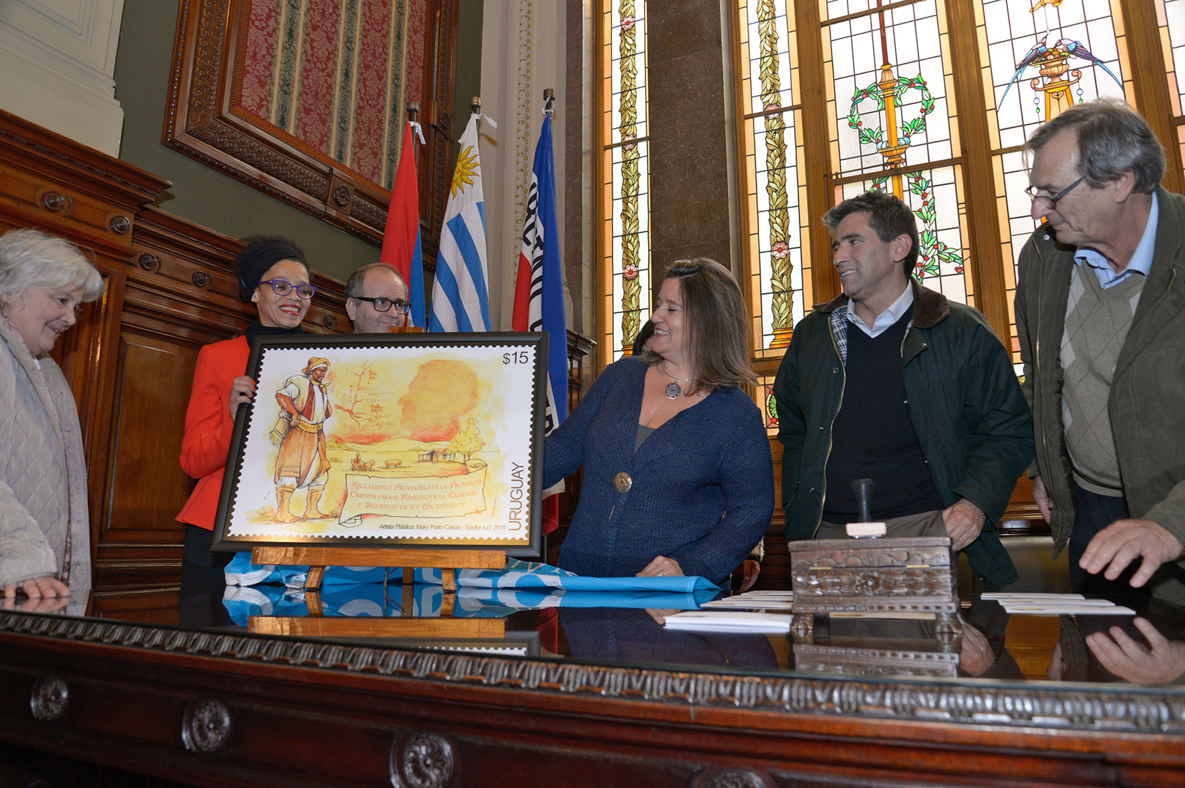 Presentación del sello postal Reglamento de Tierras