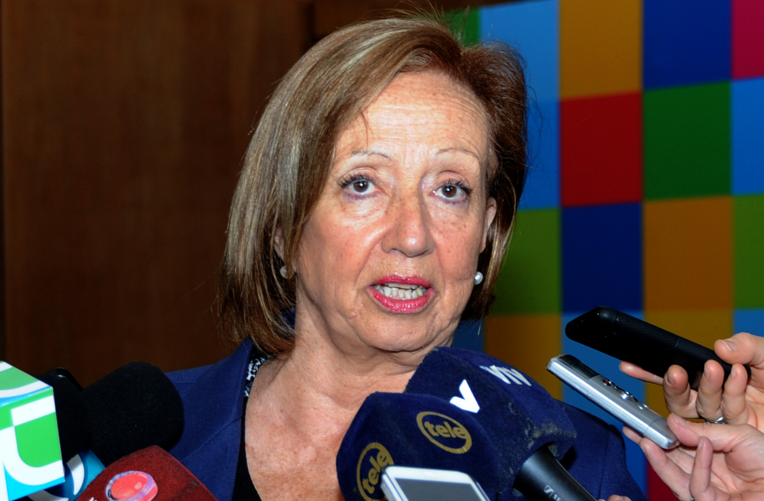 Ministra de Educación y Cultura, María Julia Muñoz en declaraciones a la prensa