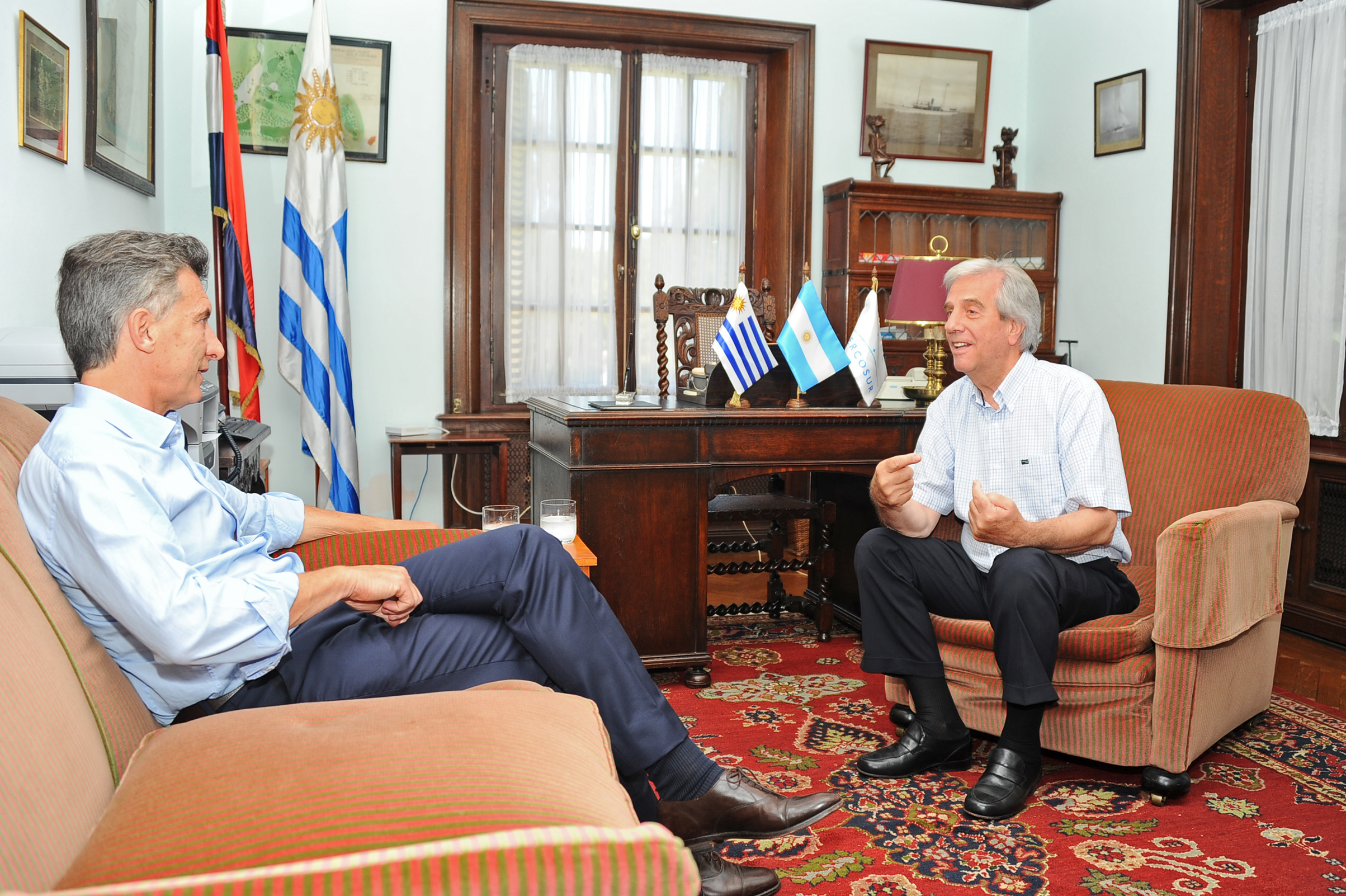 El Presidente Tabaré Vázquez recibe a su par de Argentina, Mauricio Macri