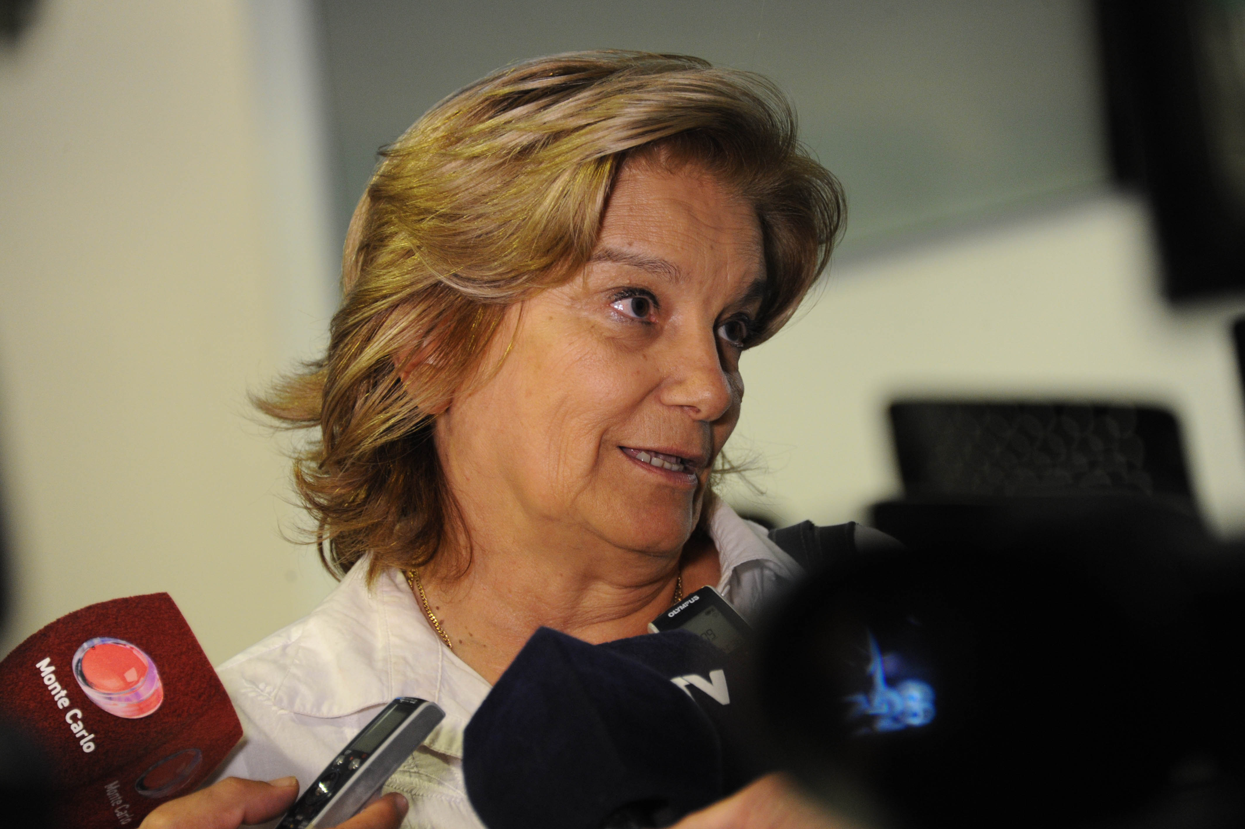 Ministra Eneida de León en declaraciones a la prensa