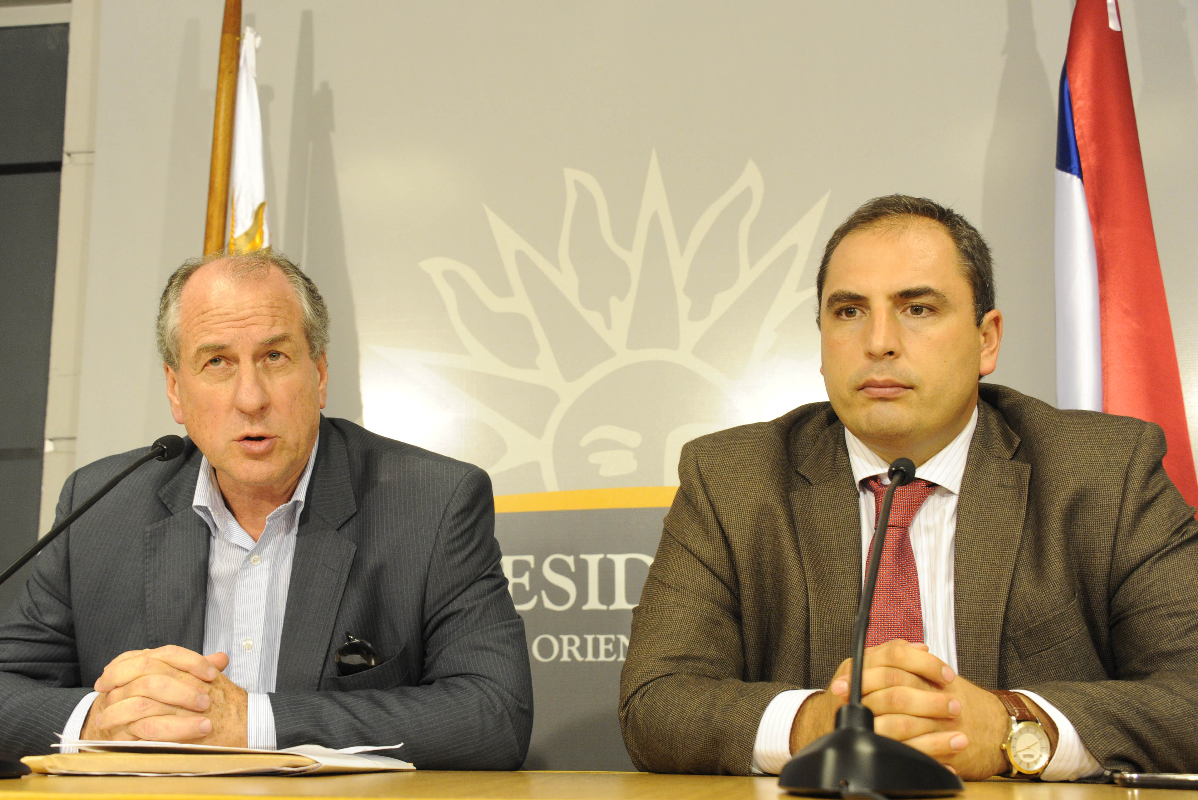 Ernesto Murro y Pablo Ferreri en declaraciones a la prensa una vez culminada la reunión