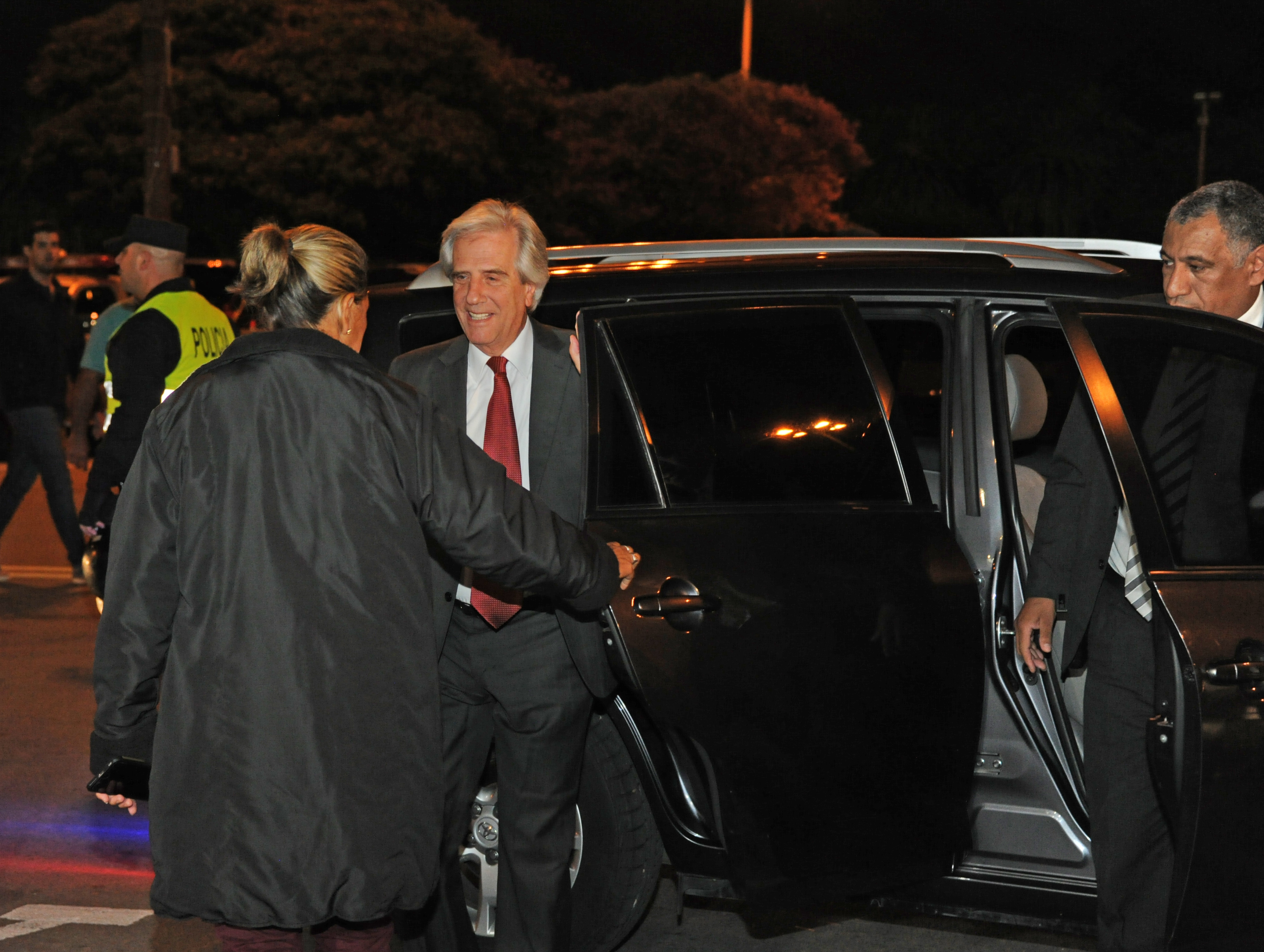 Llegada del Presidente Tabaré Vázquez al Estadio Centenario