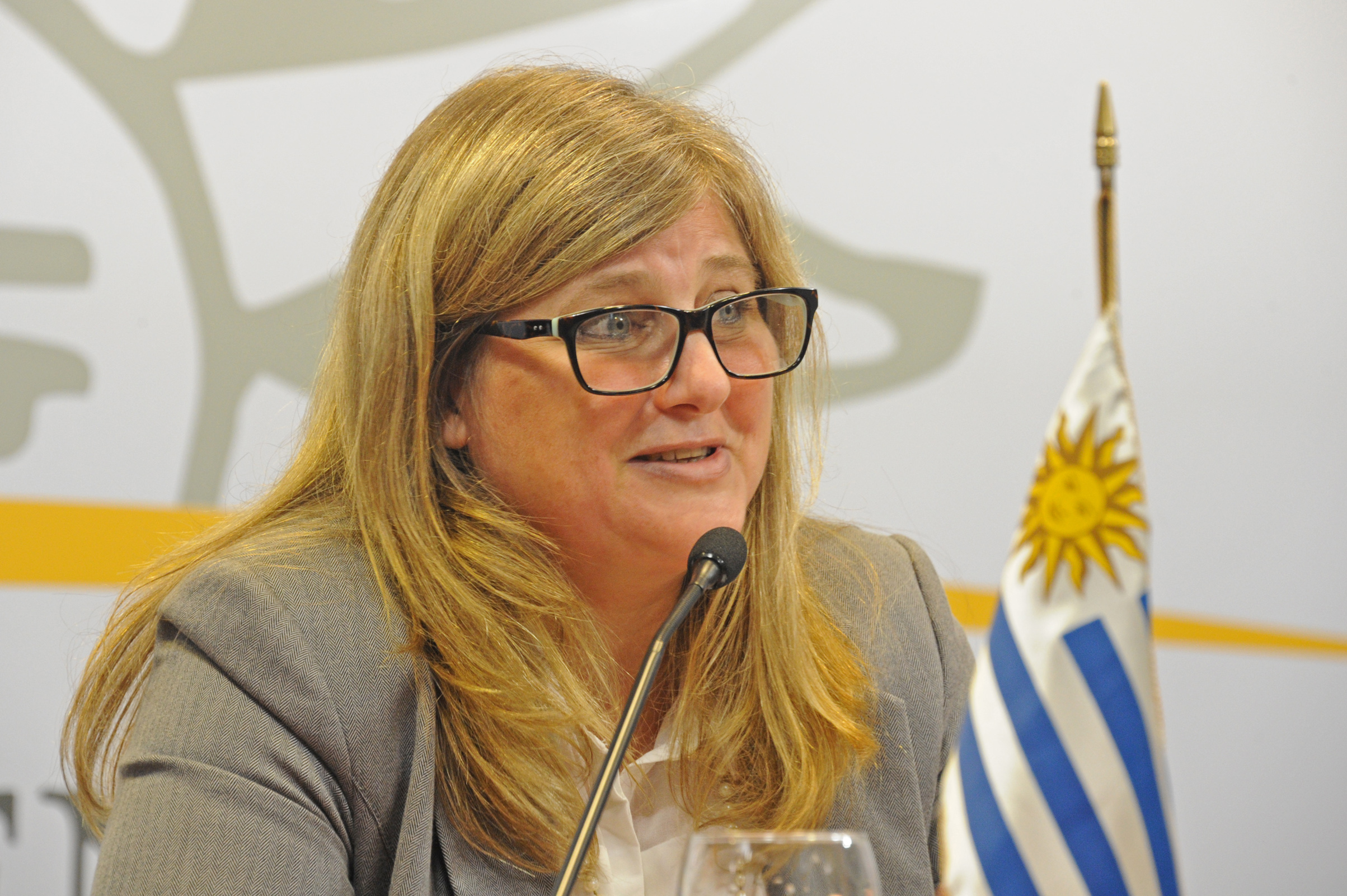 Directora ejecutiva de la AUCI, Andrea Vignolo, haciendo uso de la palabra