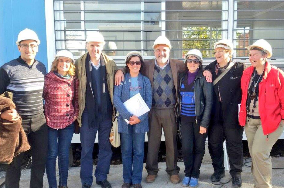 El presidente del CODICEN, Wilson Netto, acompañado de los arquitectos responsables de la obra