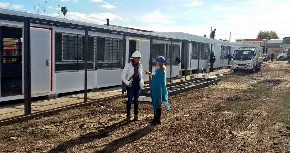 Instalación de aulas prefabricadas