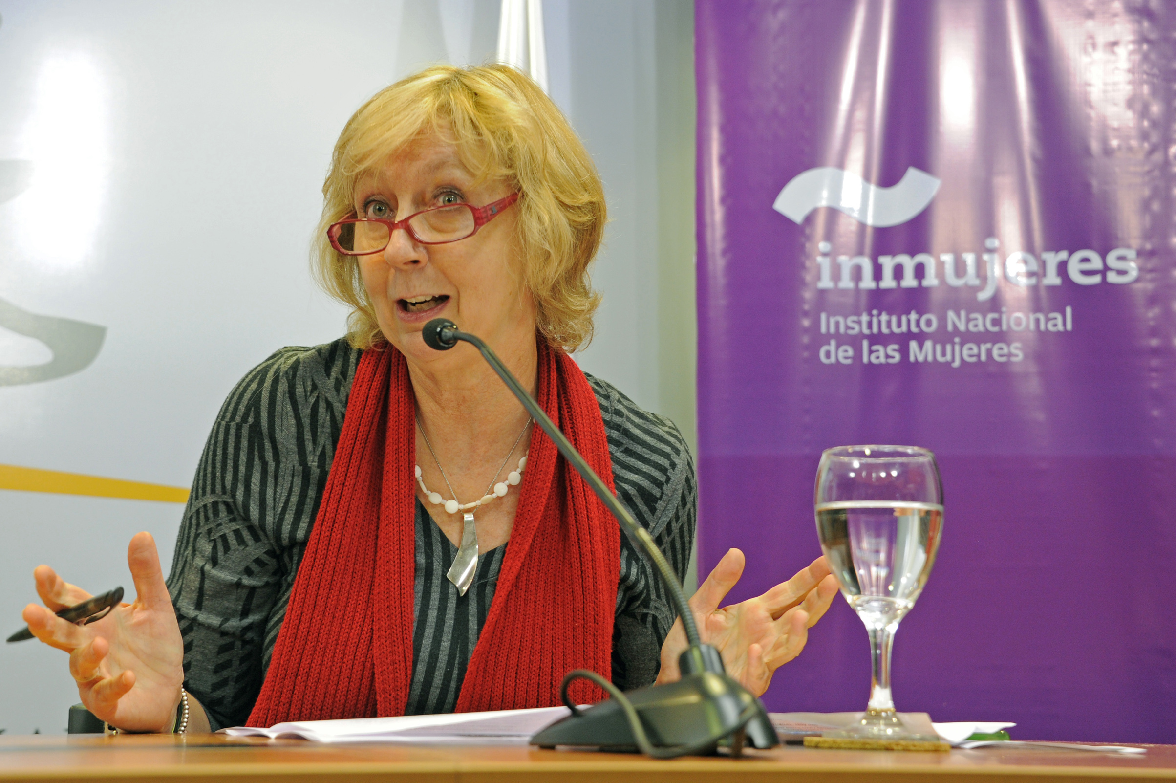 Denisse Cook, coordinadora residente de ONU, dirigiéndose a los presentes