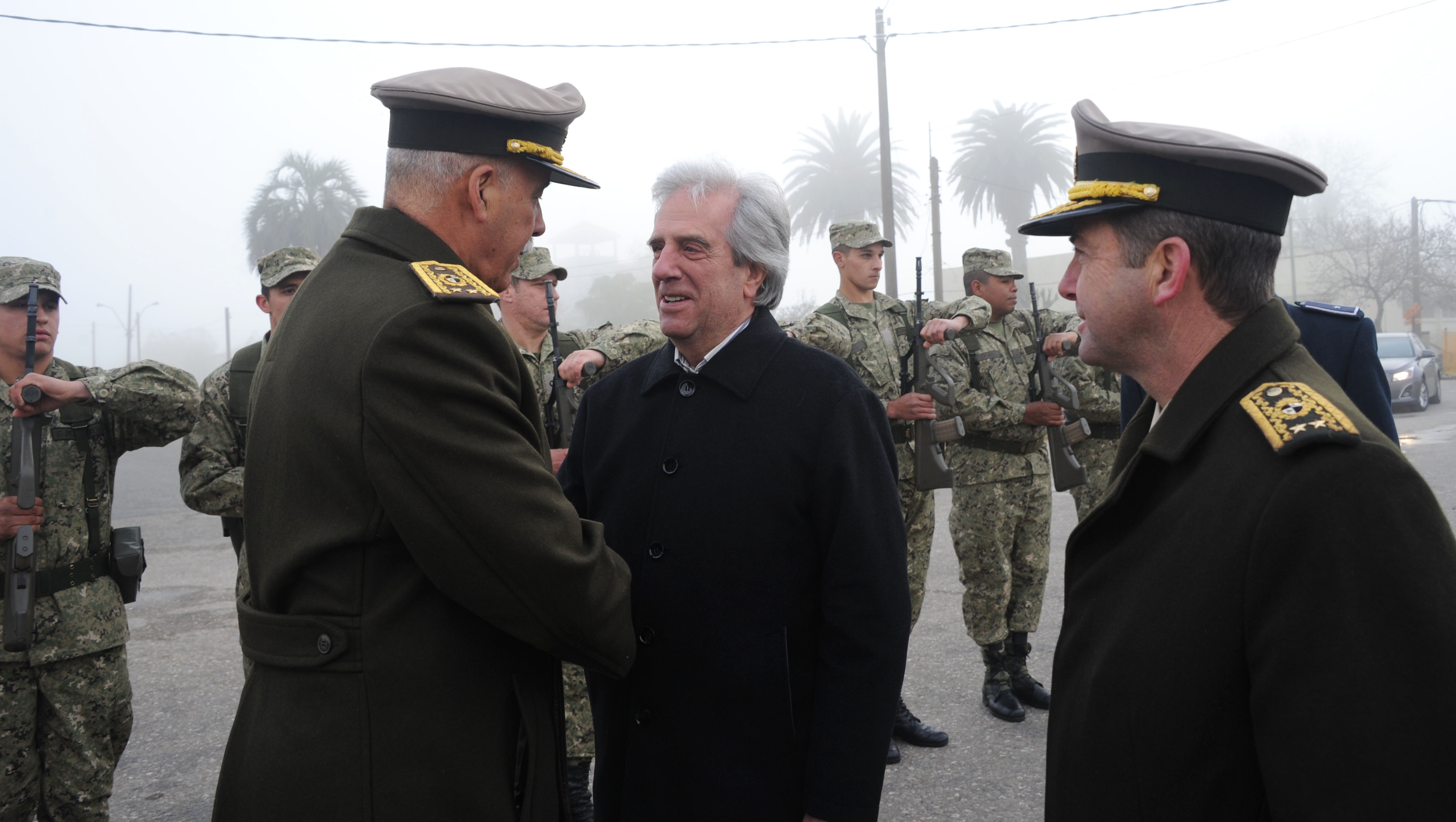 Tabaré Vázquez llegando al Consejo de Ministros Abiertos