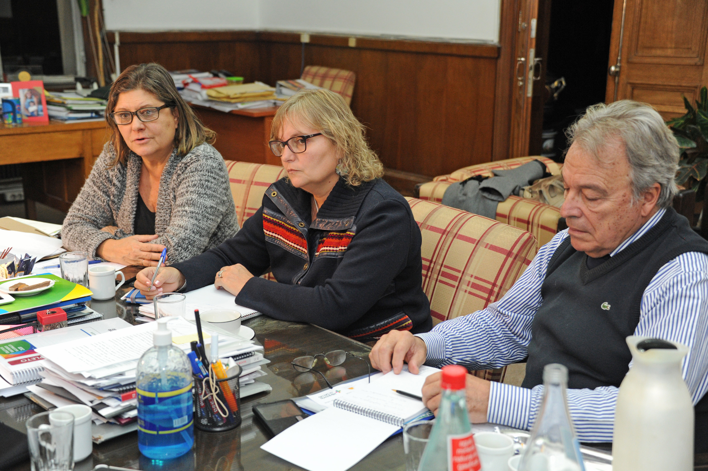 Reunión de autoridades del MSP, realizada previamente a la conferencia de prensa