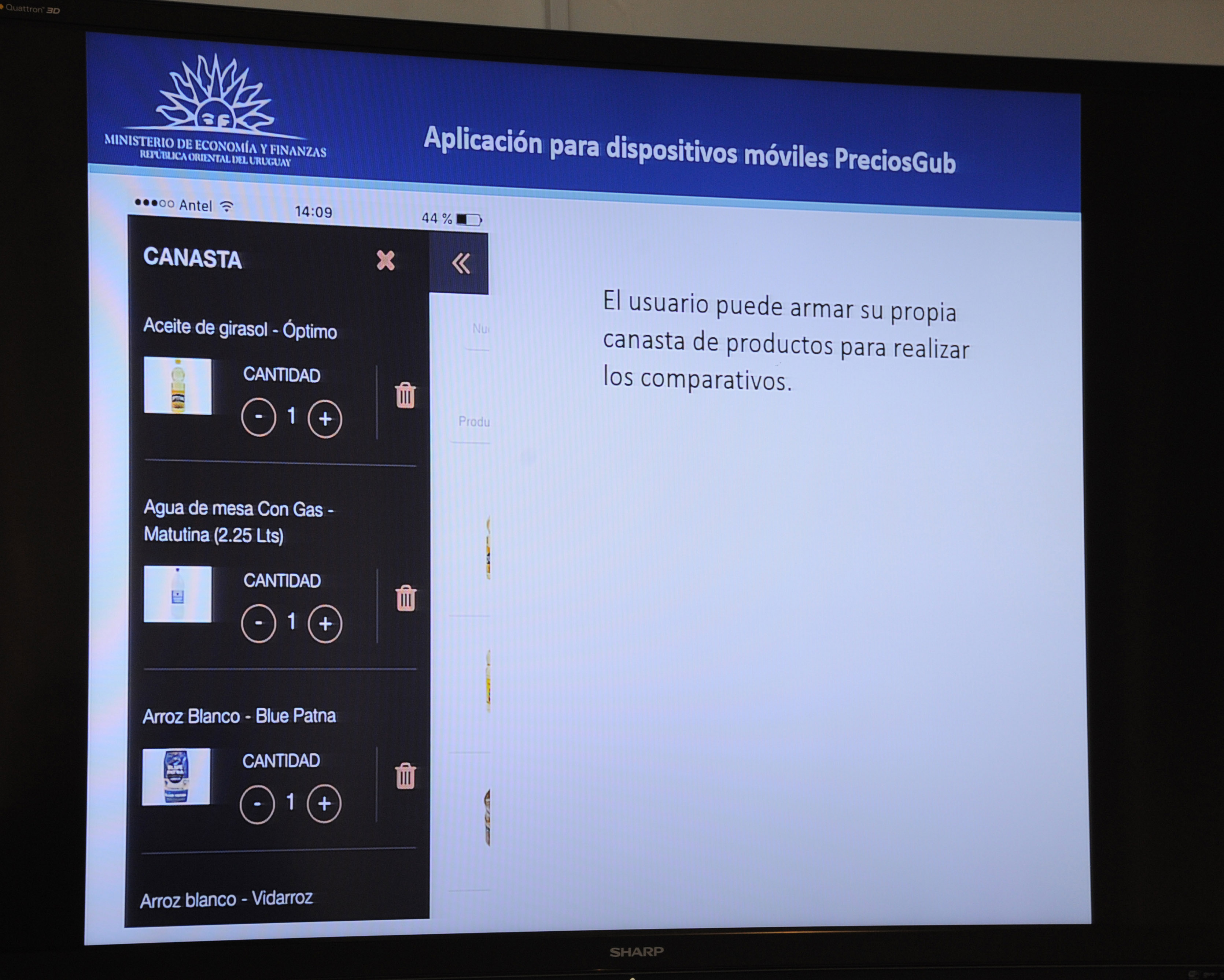 Presentación de la aplicación para dispositivos móviles