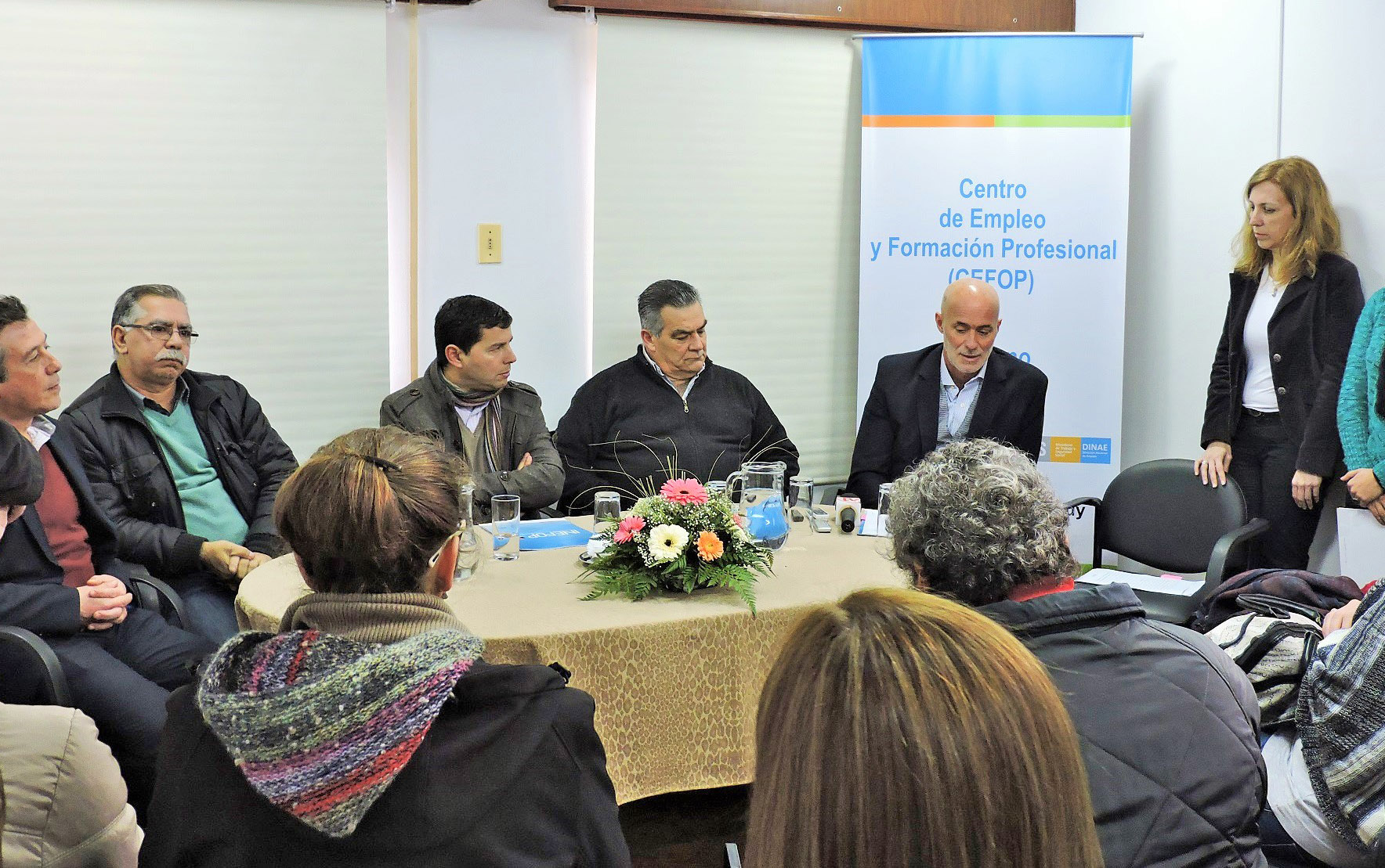 El director general de INEFOP, Eduardo Pereyra y el Intendente de Durazno, Carmelo Vidalín en la mesa de autoridades