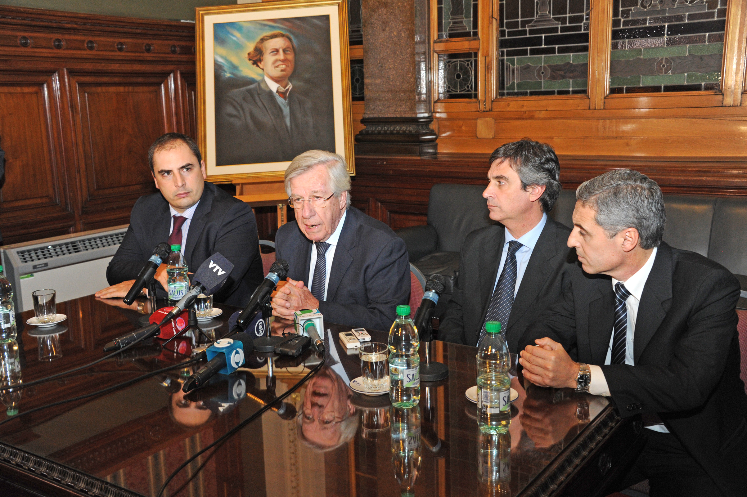 Subsecretario de Economía, Pablo Ferreri; Ministro de Economía, Danilo Astori; Director de OPP, Álvaro García y Subdirector de OPP, Martín Dibarboure