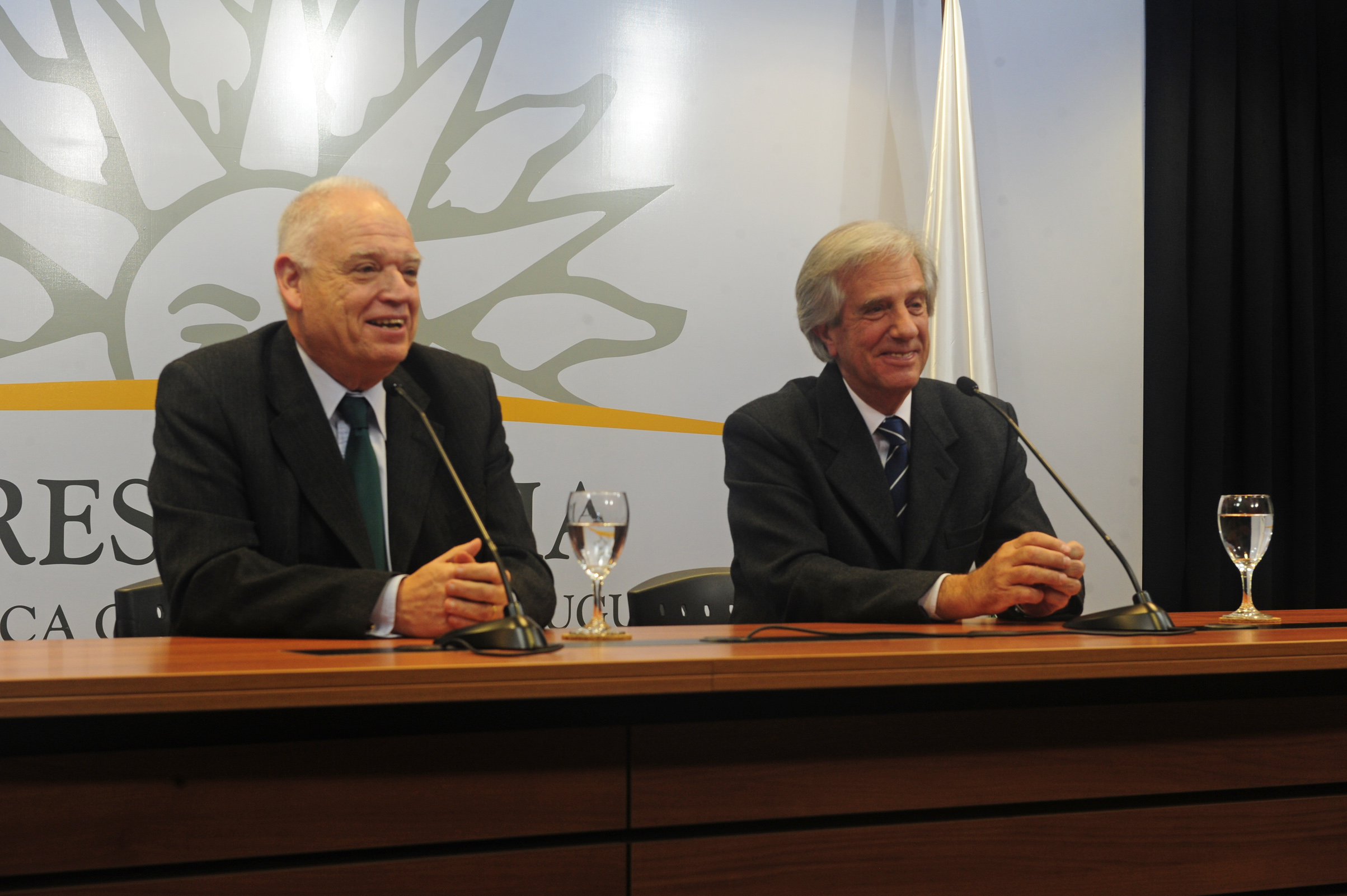 Presidente de la Suprema Corte de Justicia, Ricardo Pérez Manrique y Presidente de la República, Tabaré Vázquez