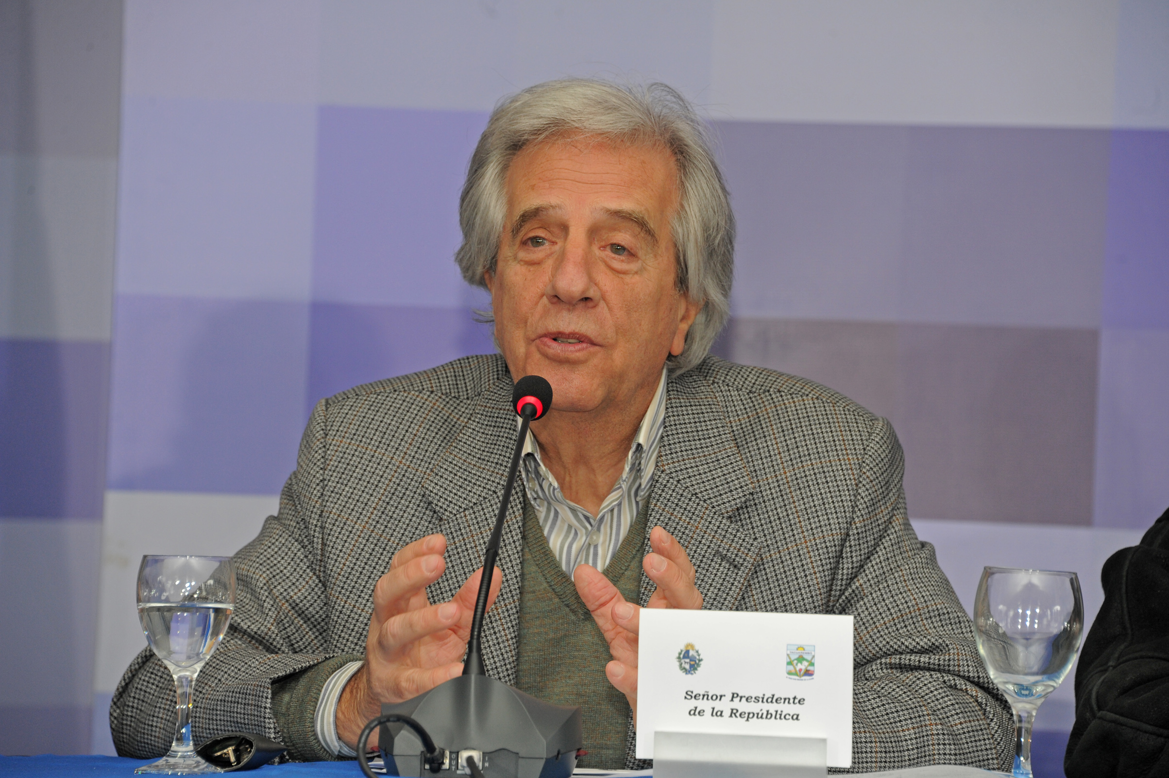 Presidente Tabaré Vázquez, durante una de sus intervenciones