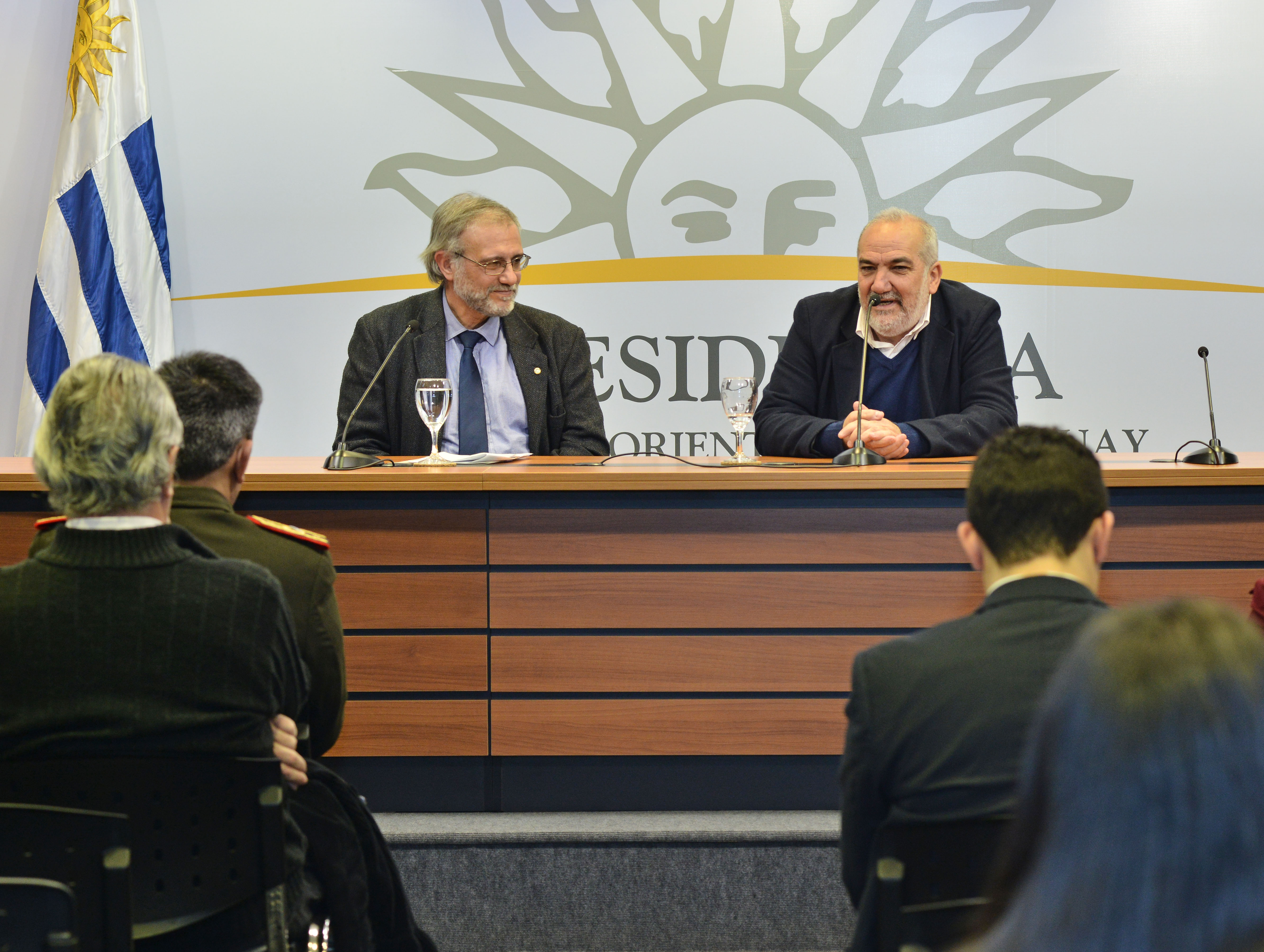 Responsable del Proyecto Expedición Científica Antártica Estudiantil, Waldemar Fontes y el presidente del CODICEN, Wilson Netto