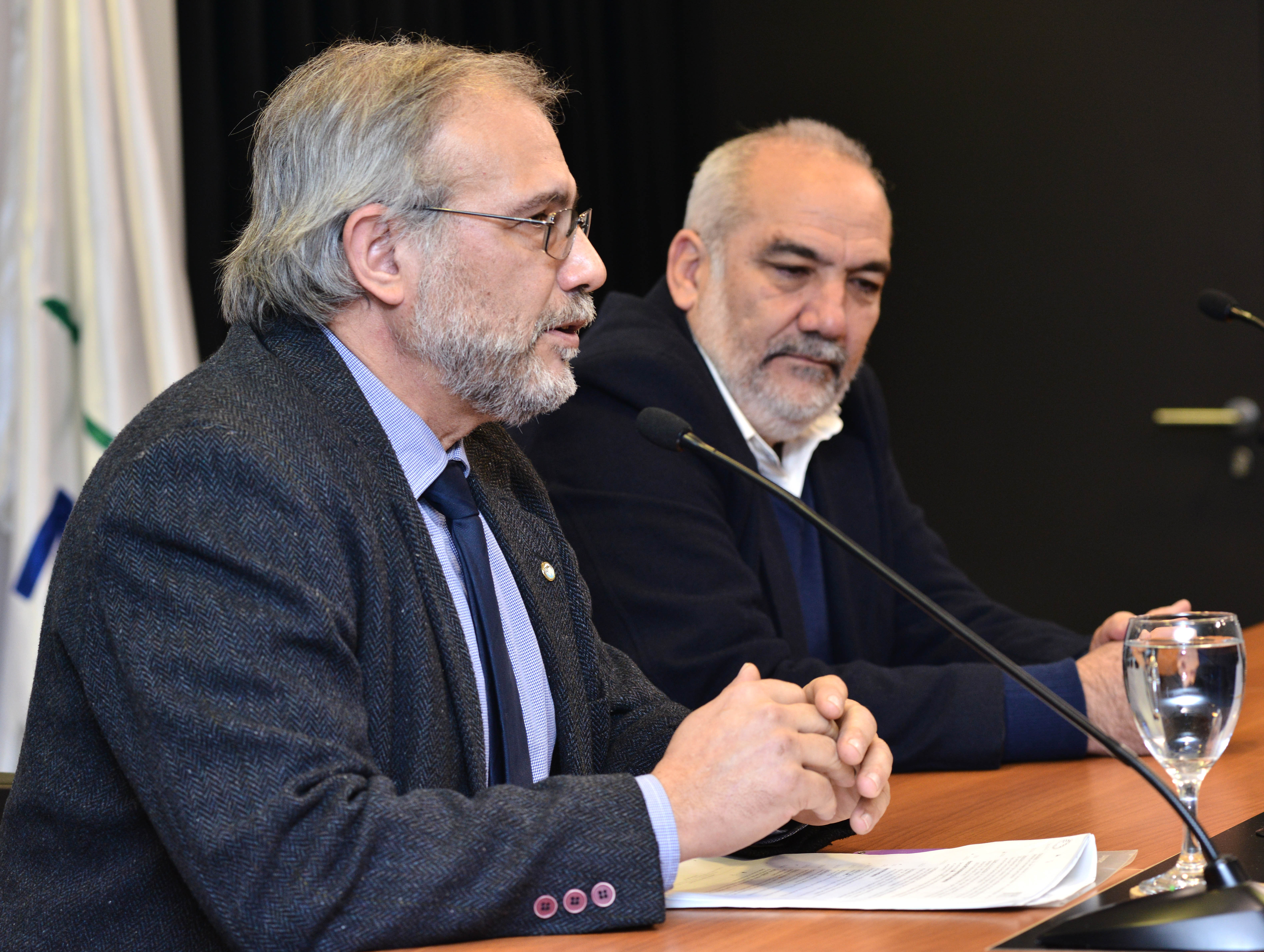 Responsable del Proyecto Expedición Científica Antártica Estudiantil, Waldemar Fontes y el presidente del CODICEN, Wilson Netto