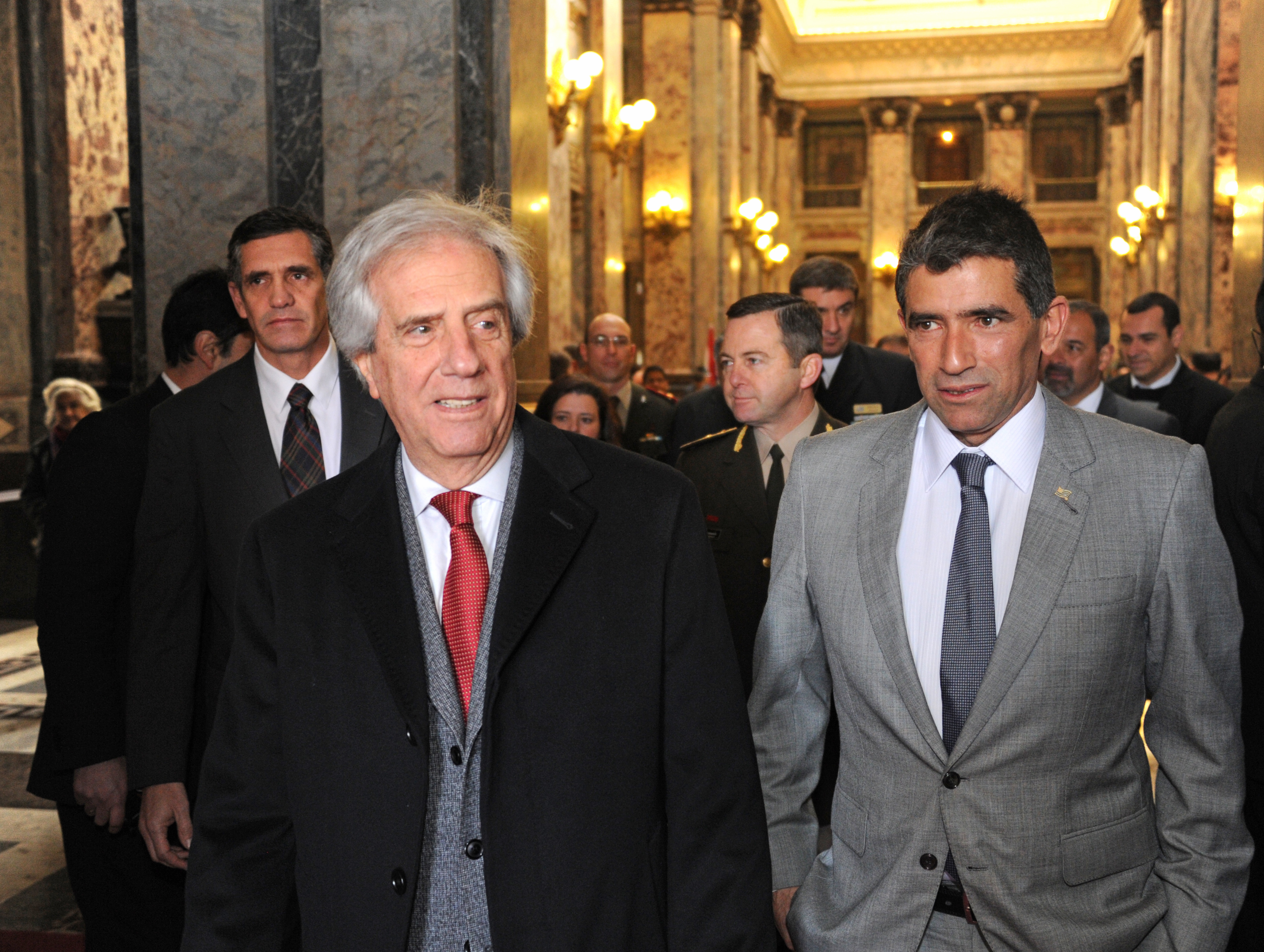 Presidente Tabaré Vázquez previo a su retiro del acto