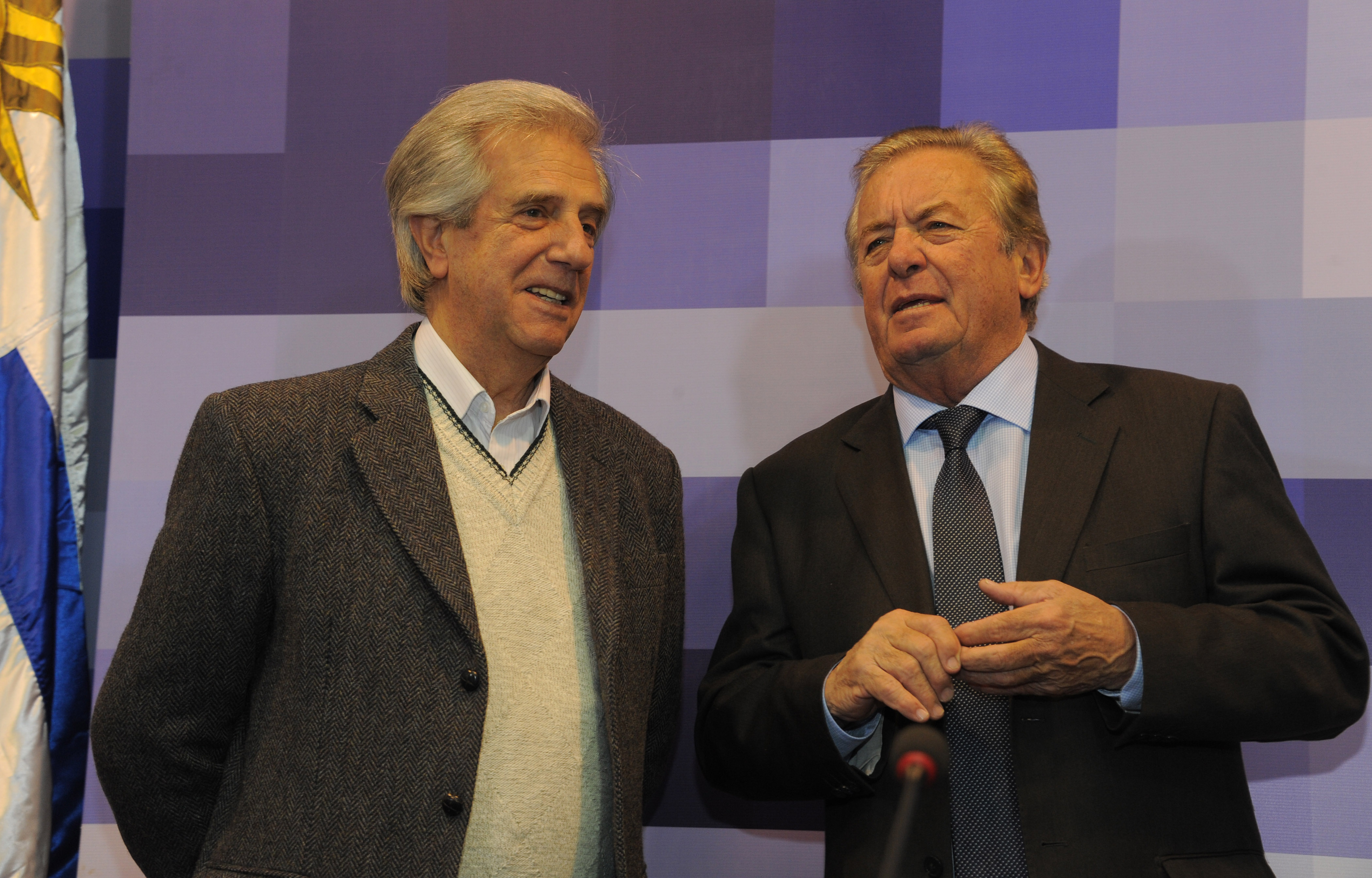 Tabaré Vázquez y el Intendente de Colonia, Carlos Moreira