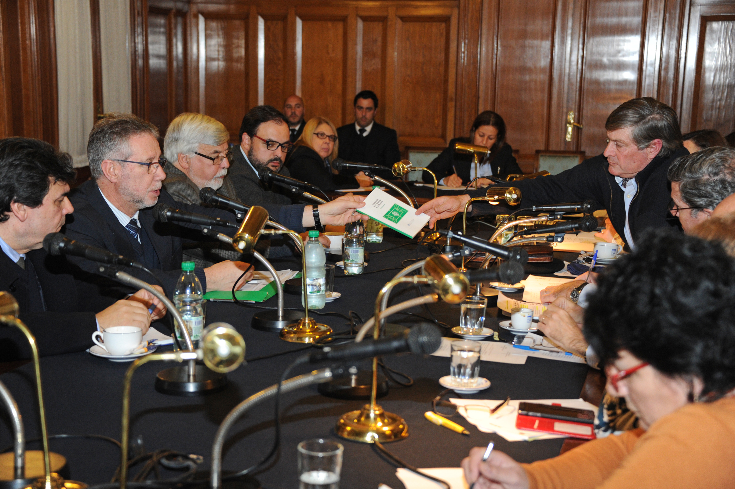 Autoridades del Ministerio del Interior en la reunión con la Comisión de Seguridad del Parlamento Nacional