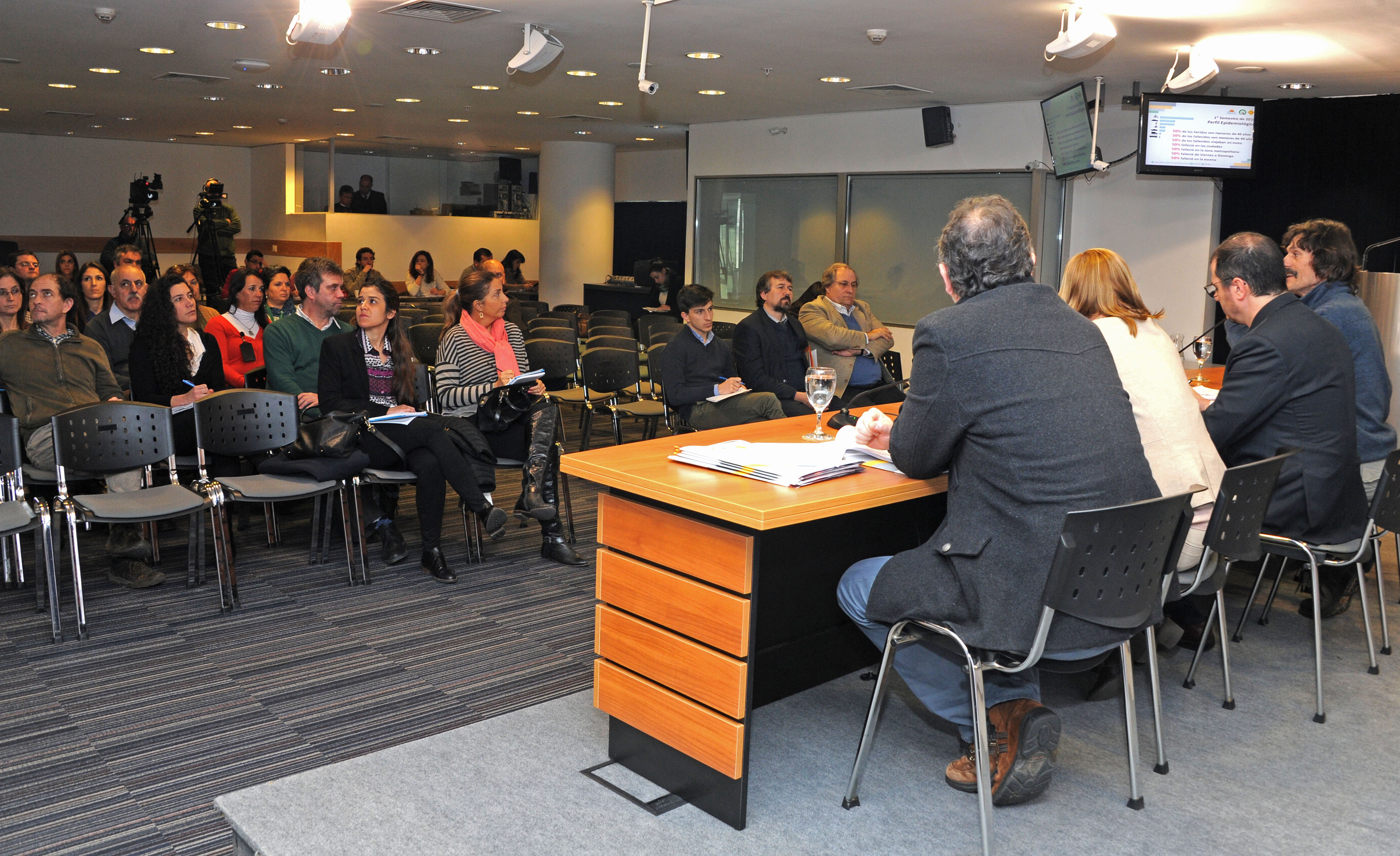 Presentación de cifras en la sala de prensa de la Torre Ejecutiva