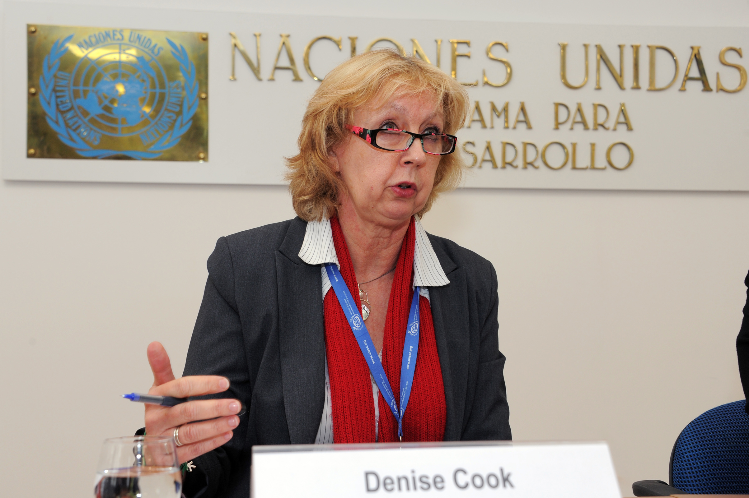 Denisse Cook, representante de Naciones Unidas