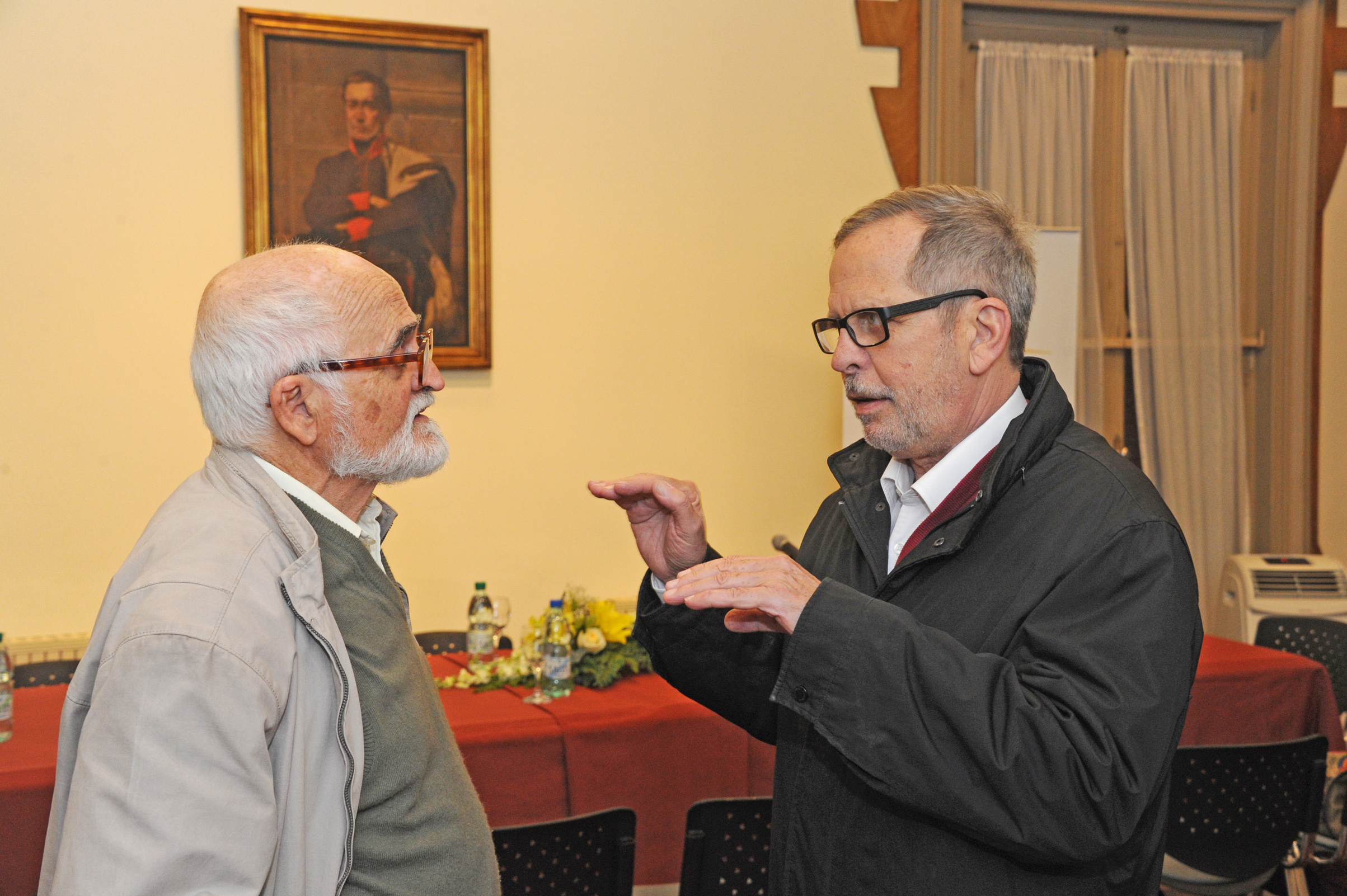 Esteban Dieste, hijo del Ingeniero Eladio Dieste, junto a Ciro Caraballo