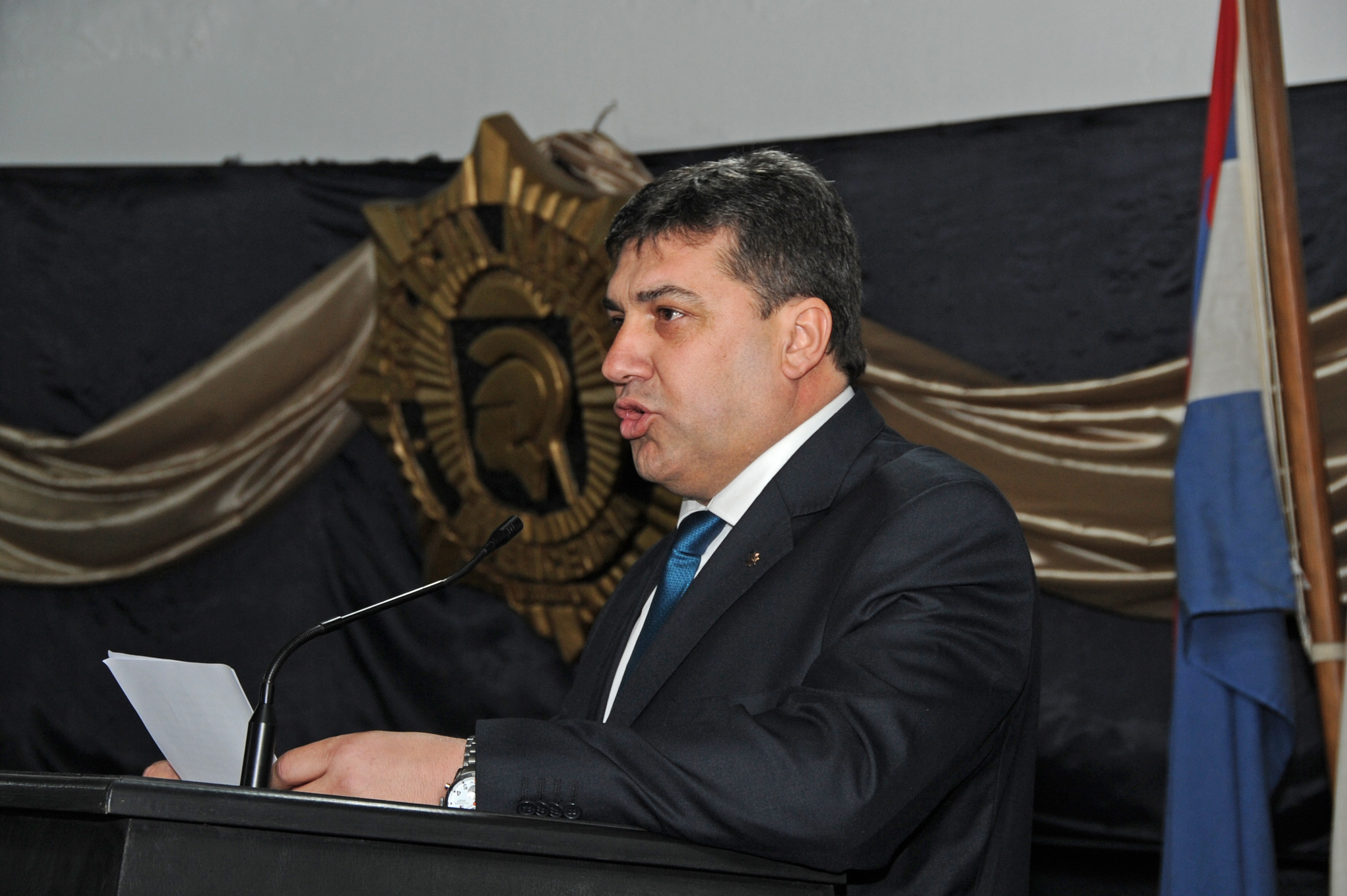 Director de Inteligencia, Crio. Mayor Williams García, haciendo uso de la palabra