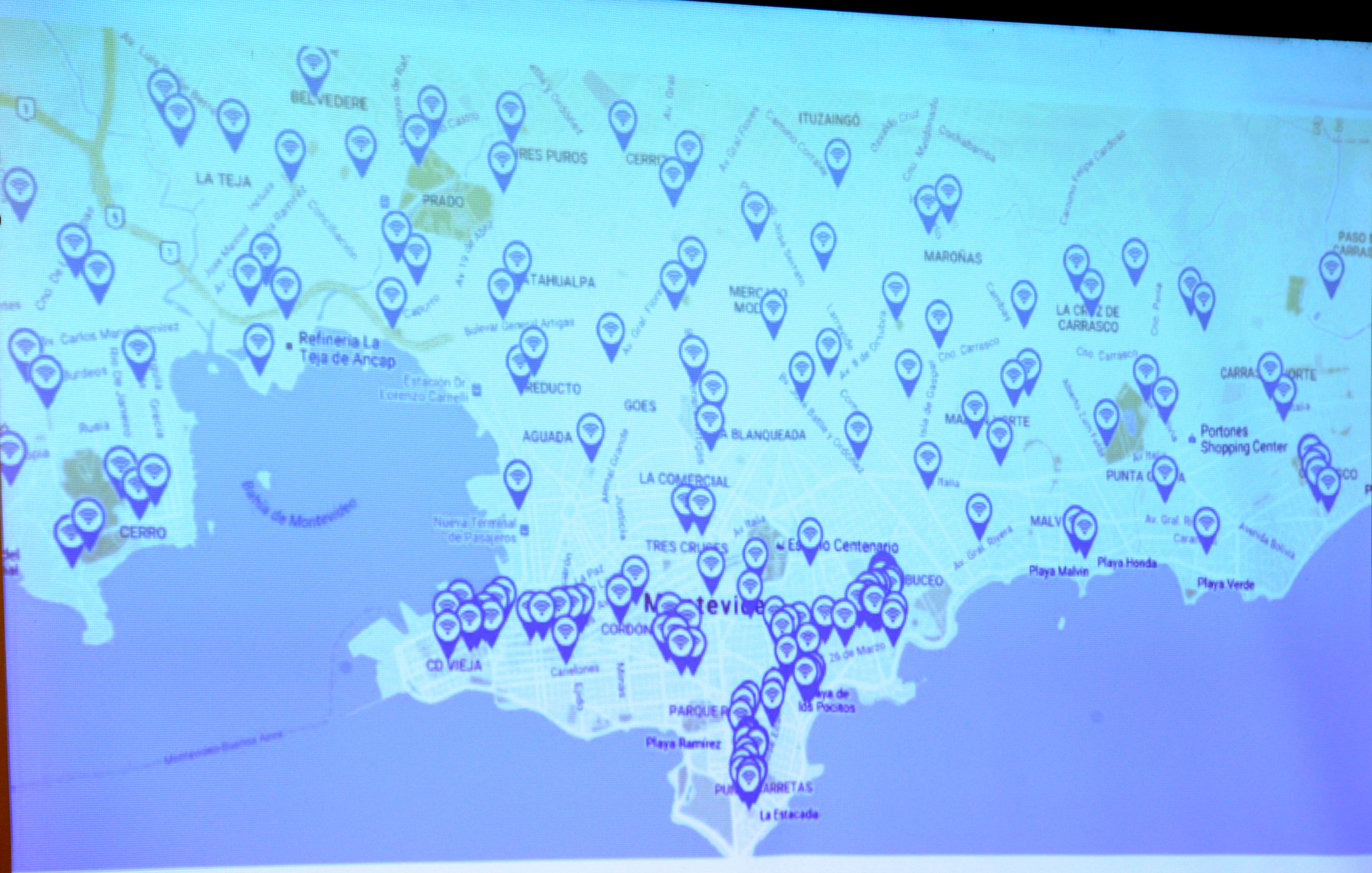 Puntos de la ciudad de Montevideo donde va a haber Wifi