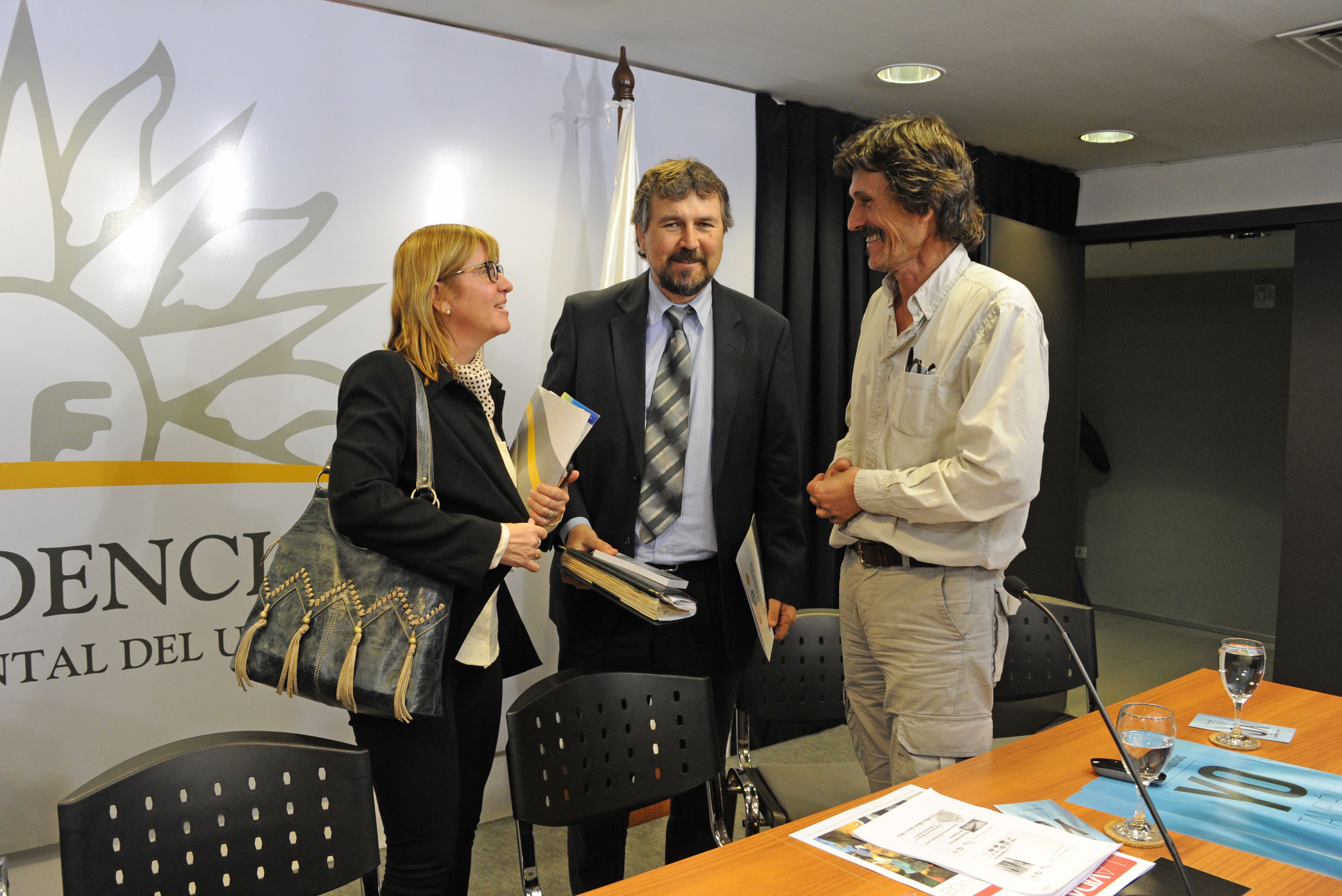 Gerardo Barrios, Diego Patorín y Cristina Lustemberg en lanzamiento de la IX Semana de la Seguridad Vial