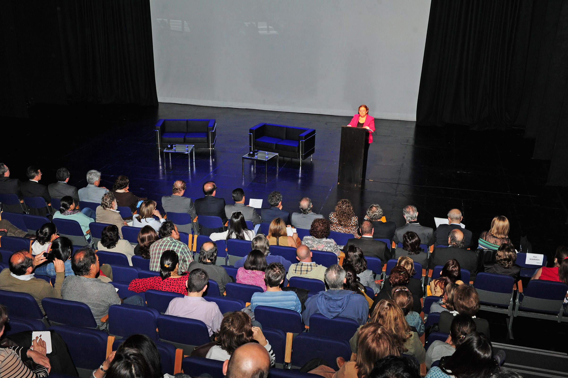 Ministra interina Edith Moraes, durante su discurso