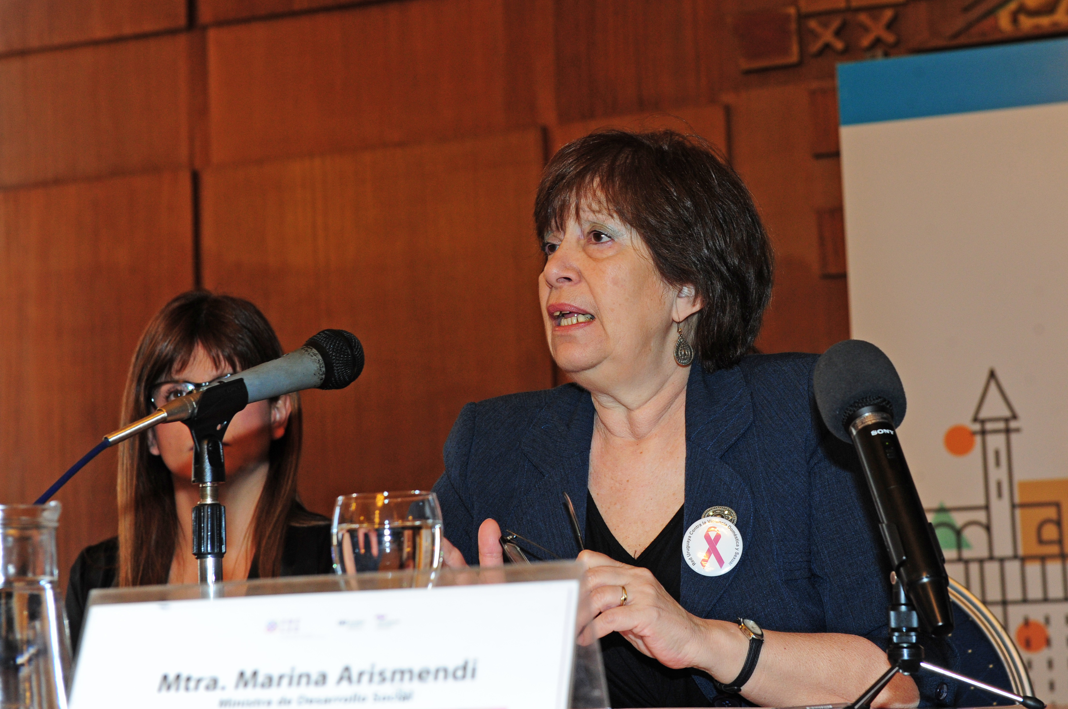 Ministra de Desarrollo Social, Marina Arismendi, haciendo uso de la palabra