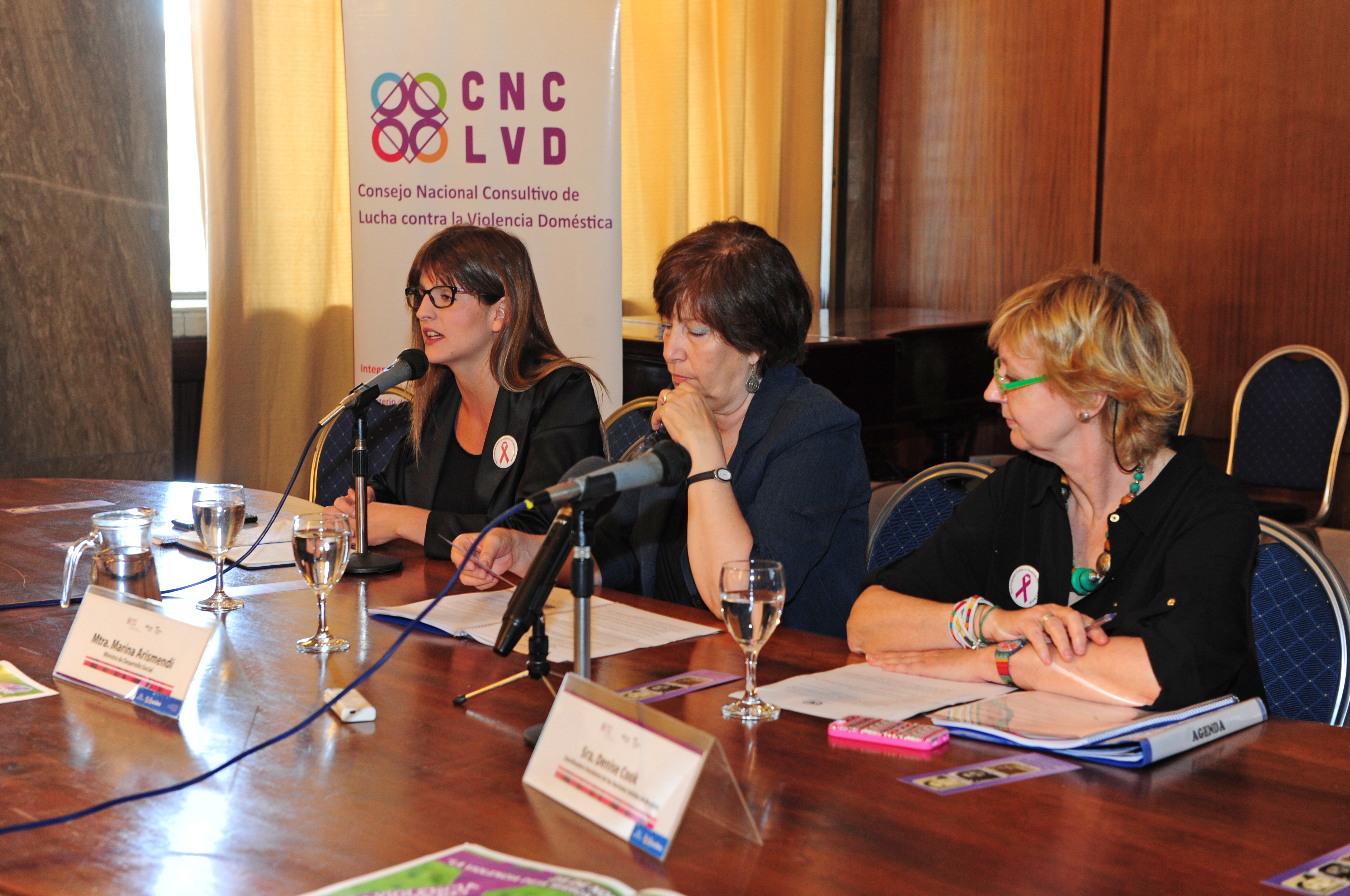 Fabiana Goyeneche, representante de la Intendencia de Montevideo, dirigiéndose a los presentes