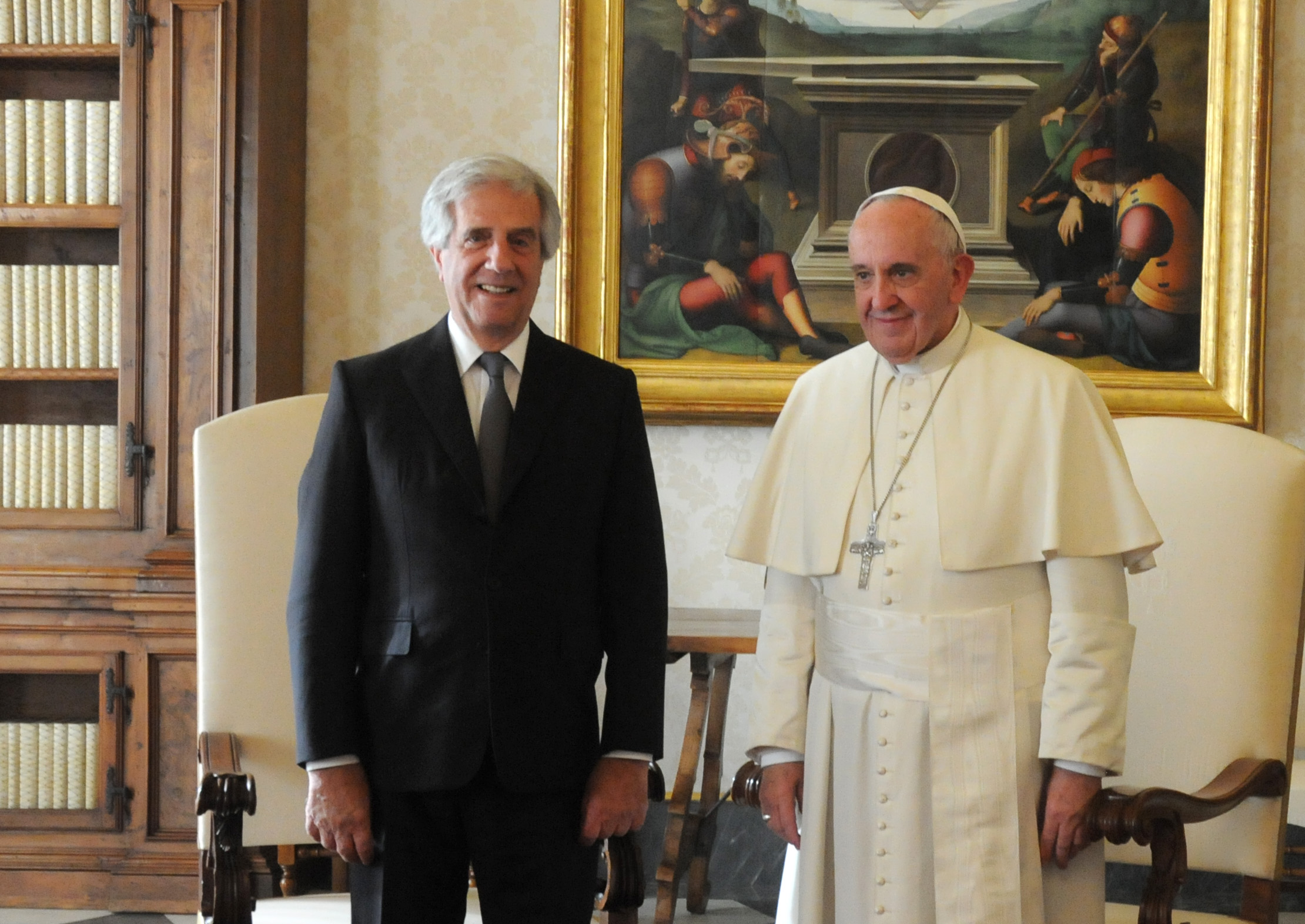 Uruguays Präsident Vázquez und Papst Franziskus