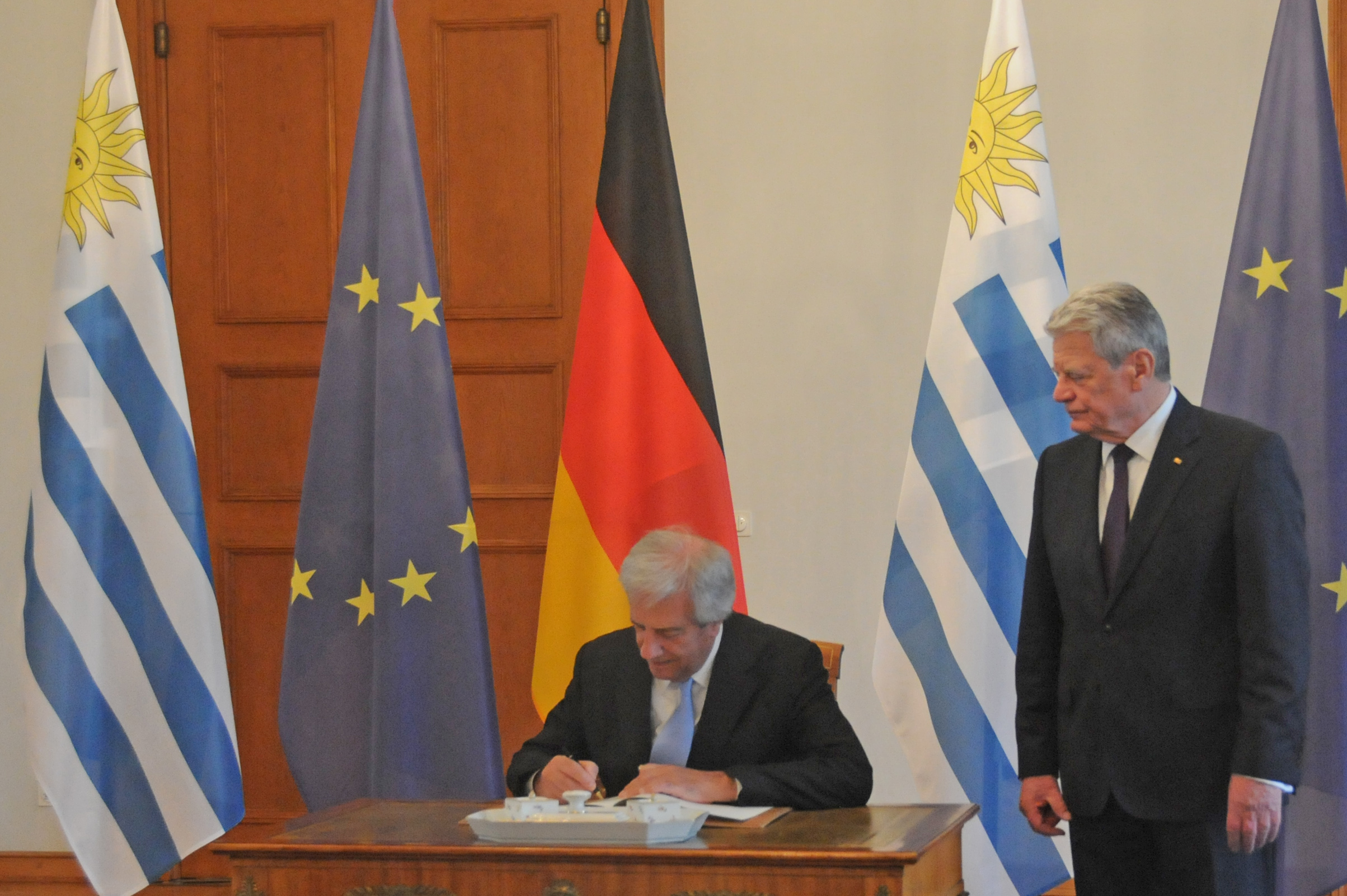 Los presidentes Tabaré Vázquez y Joachim Gauck