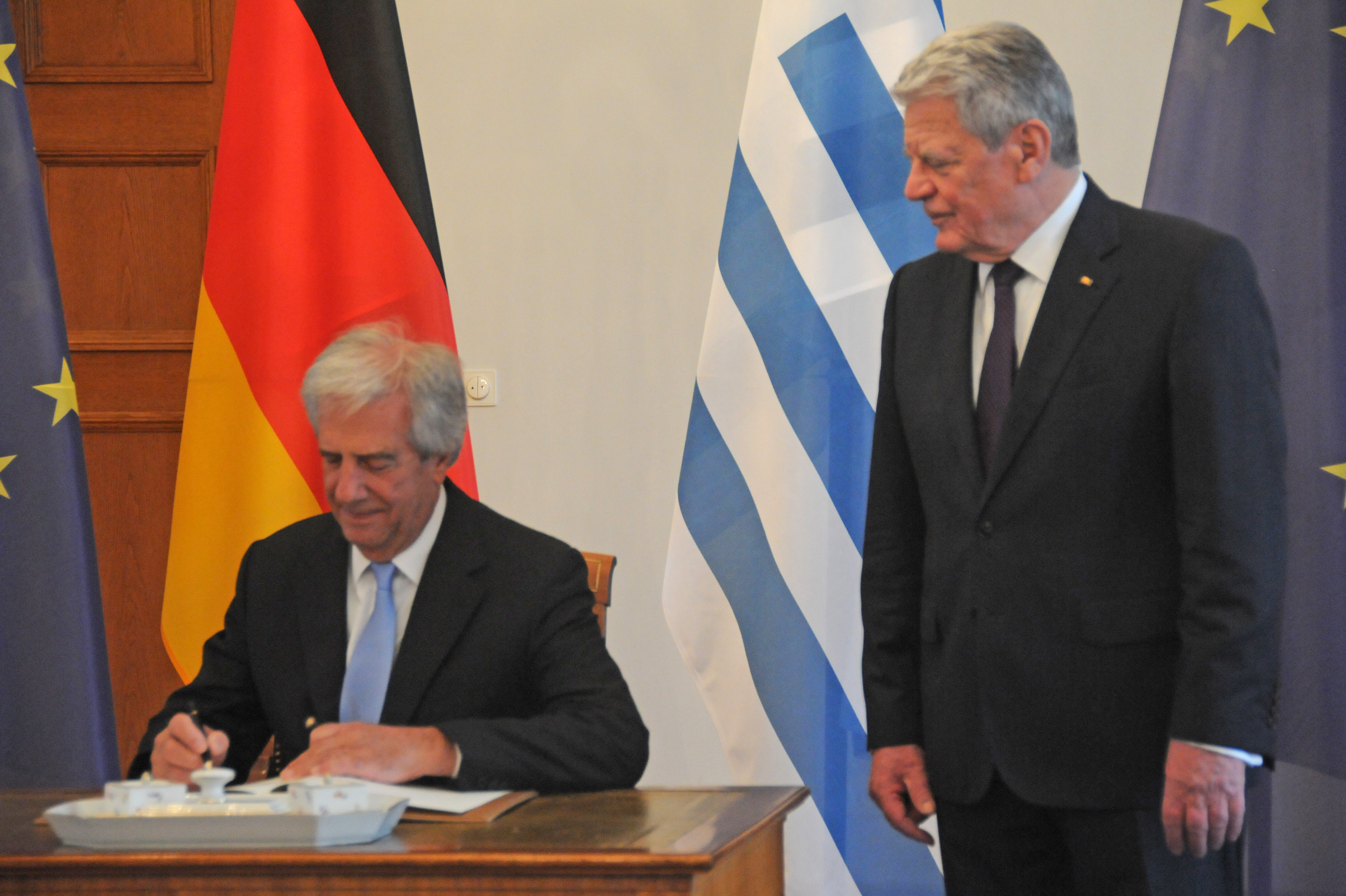 Los presidentes Tabaré Vázquez y Joachim Gauck