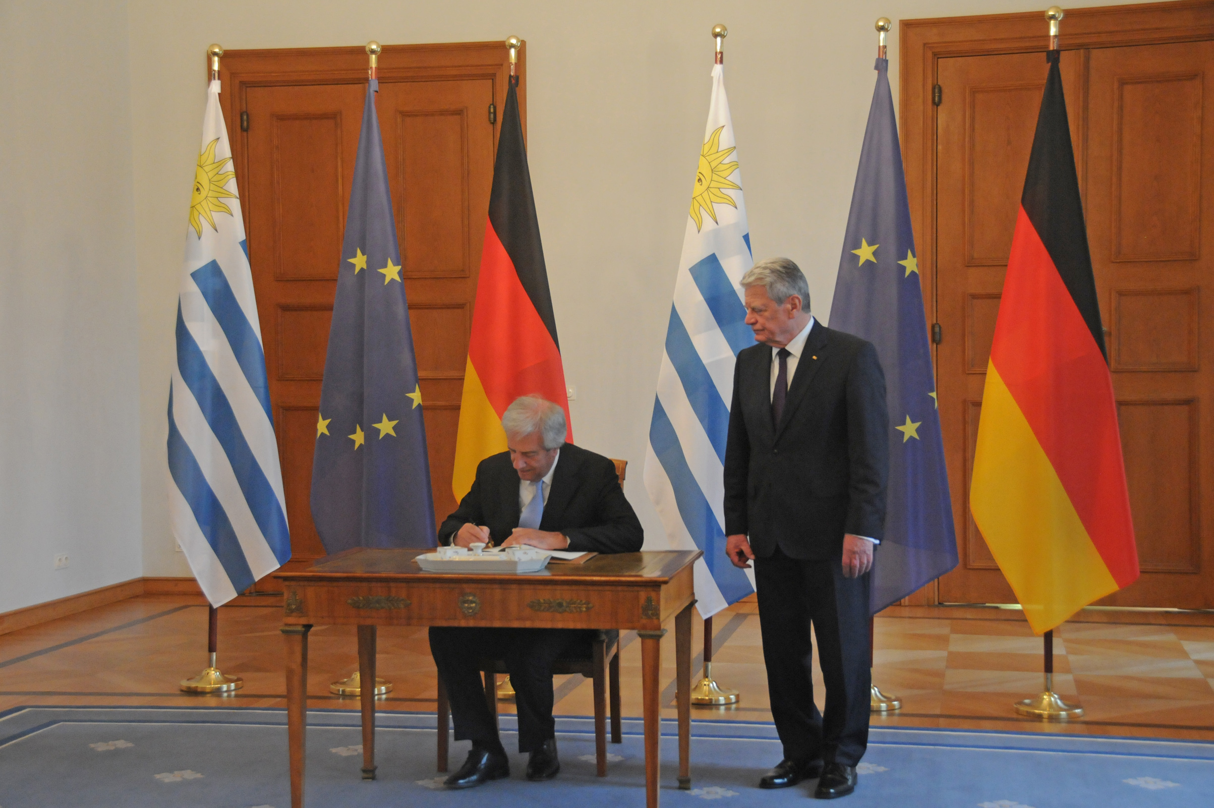 Los presidentes Tabaré Vázquez y Joachim Gauck