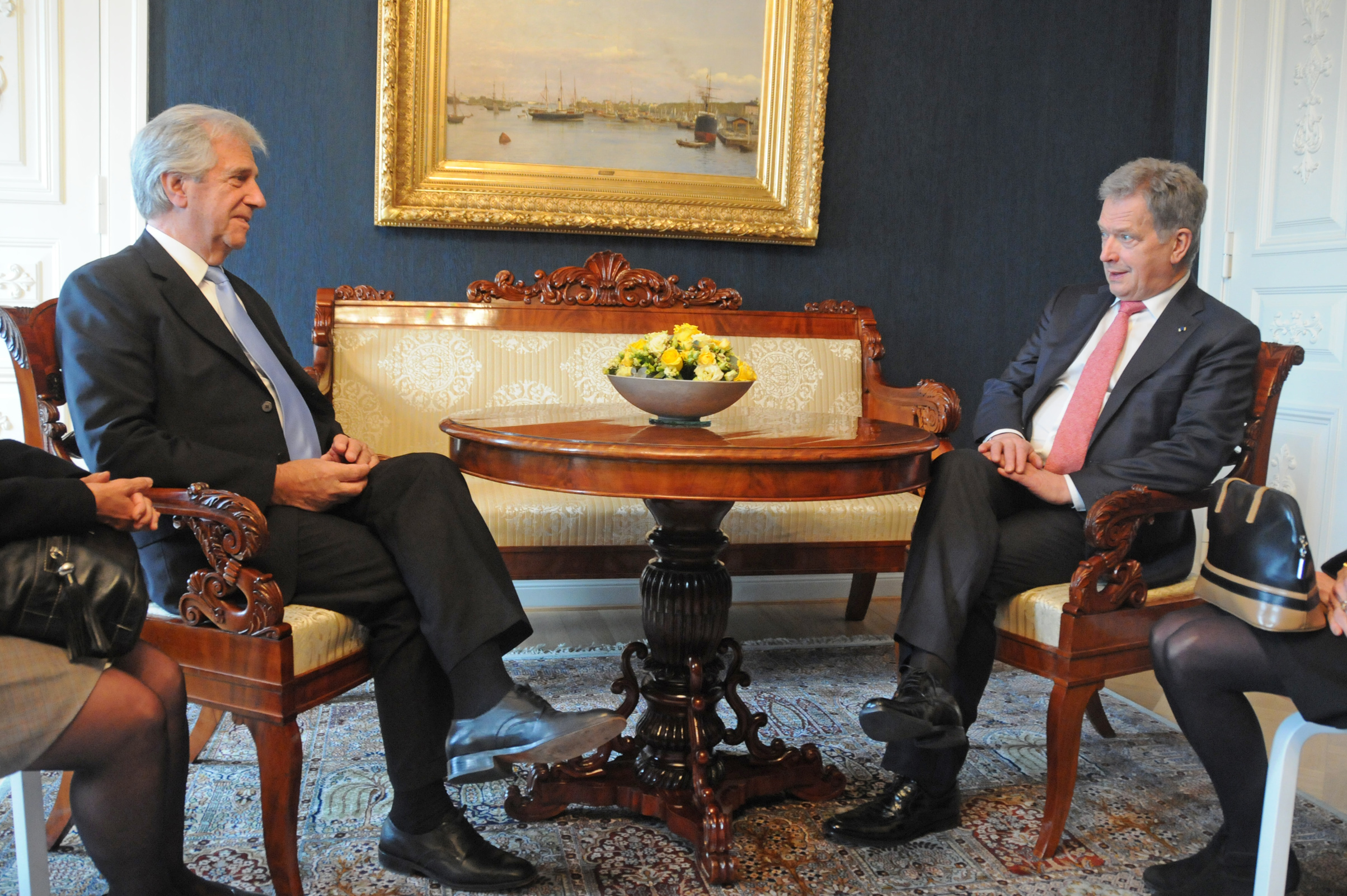 Presidente Tabaré Vázquez, fue recibido por el presidente de Finlandia, Sauli Niinistö