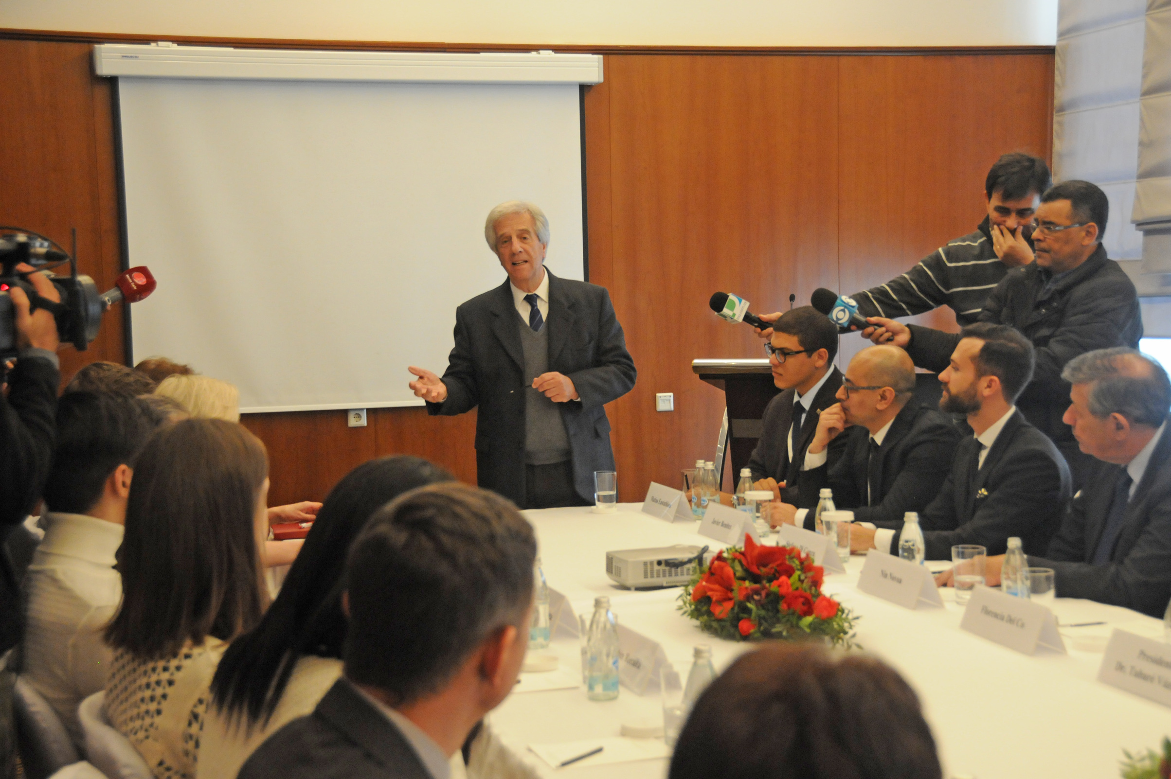 Presidente Tabaré Vázquez con empresarios y uruguayos residentes en Rusia