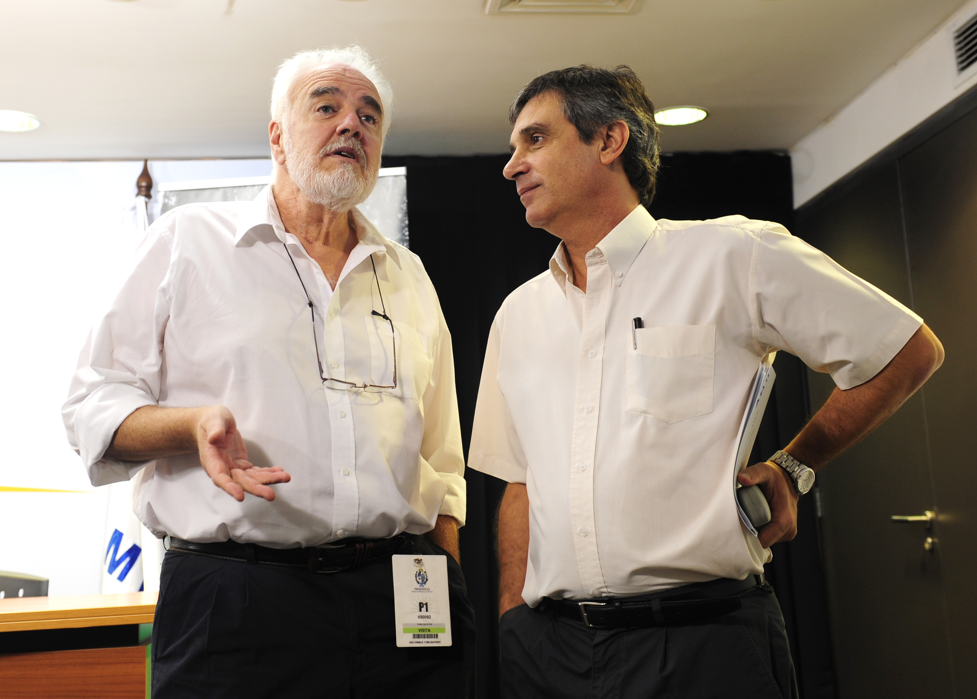 Presidente de ANII, Fernando Brum, y el director de OPP, Álvaro García