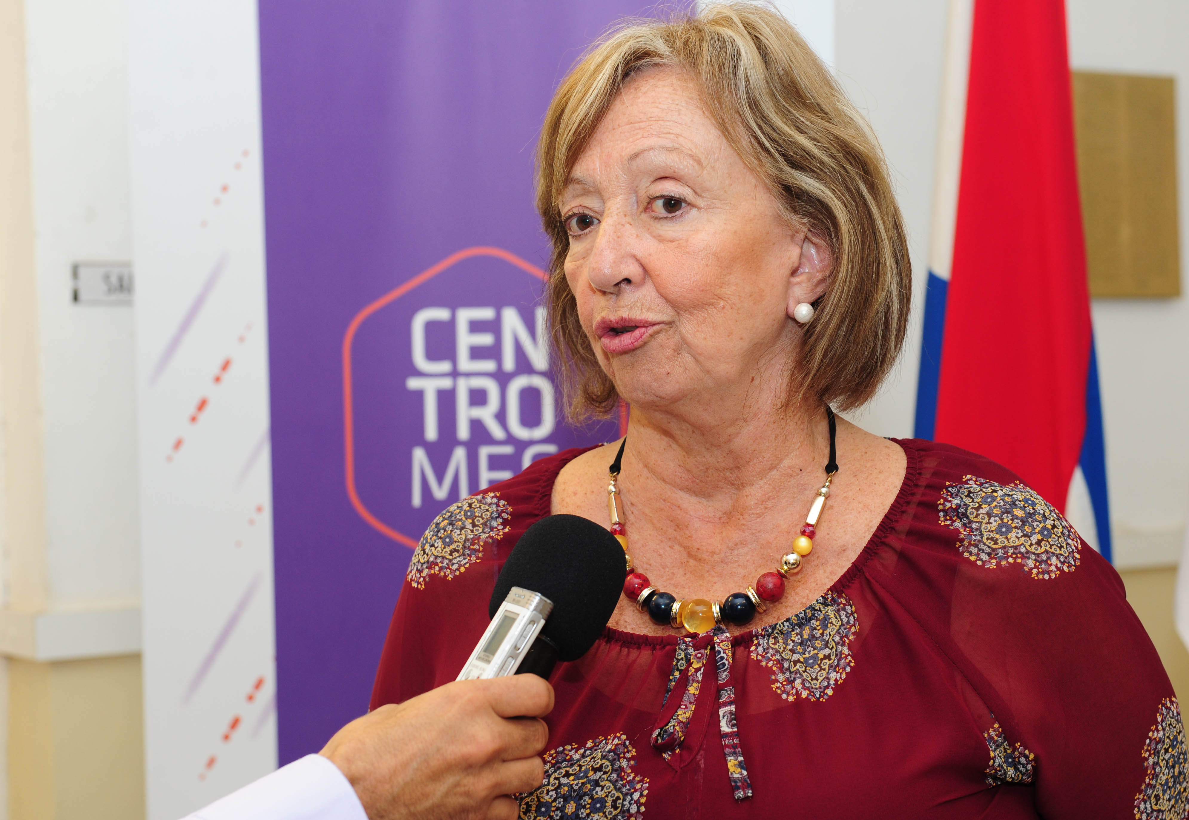 Ministra María Julia Muñoz en declaraciones a la prensa